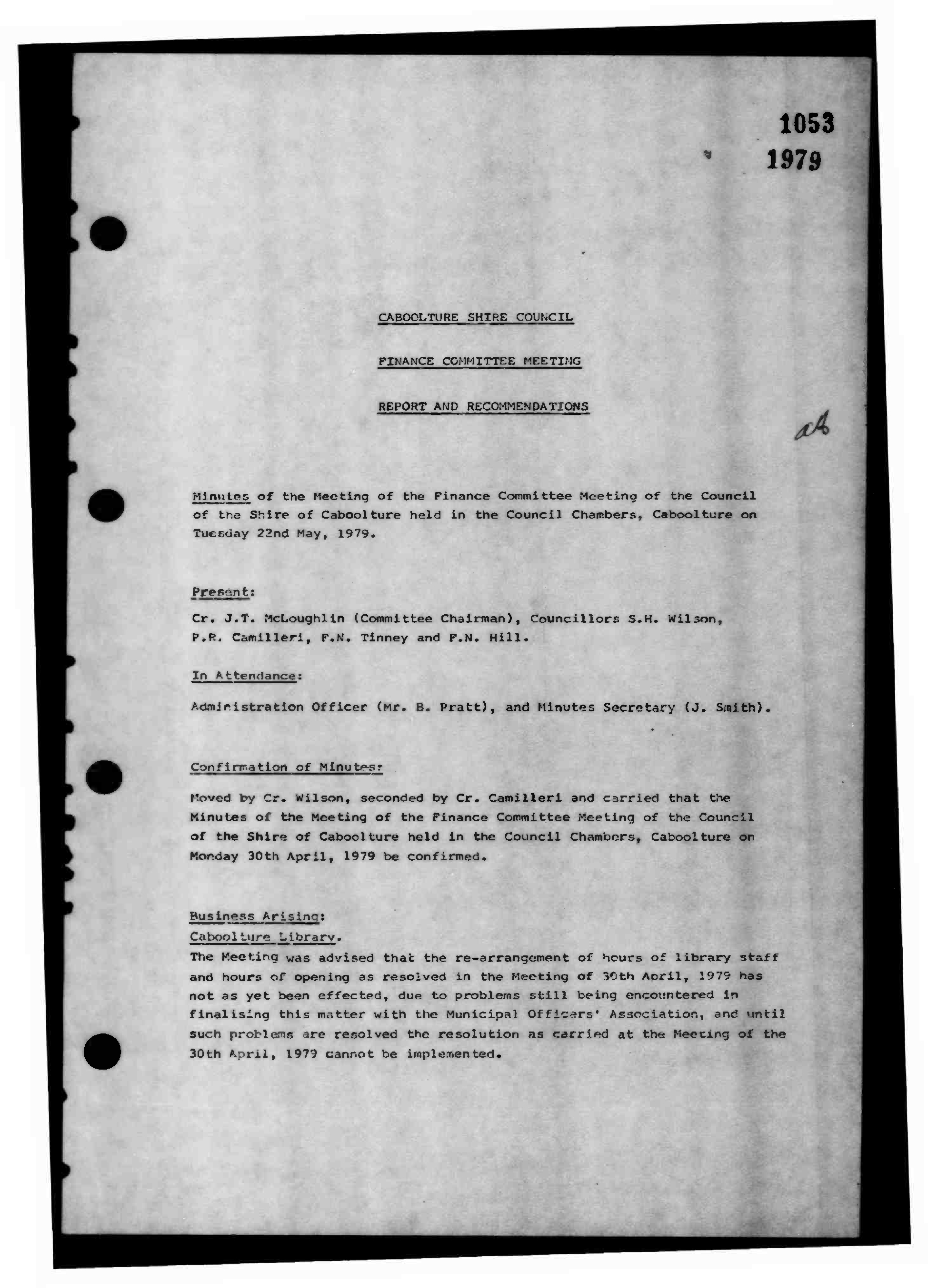 Caboolture Shire Council Minutes - 22 May 1979 - 25 June 1979