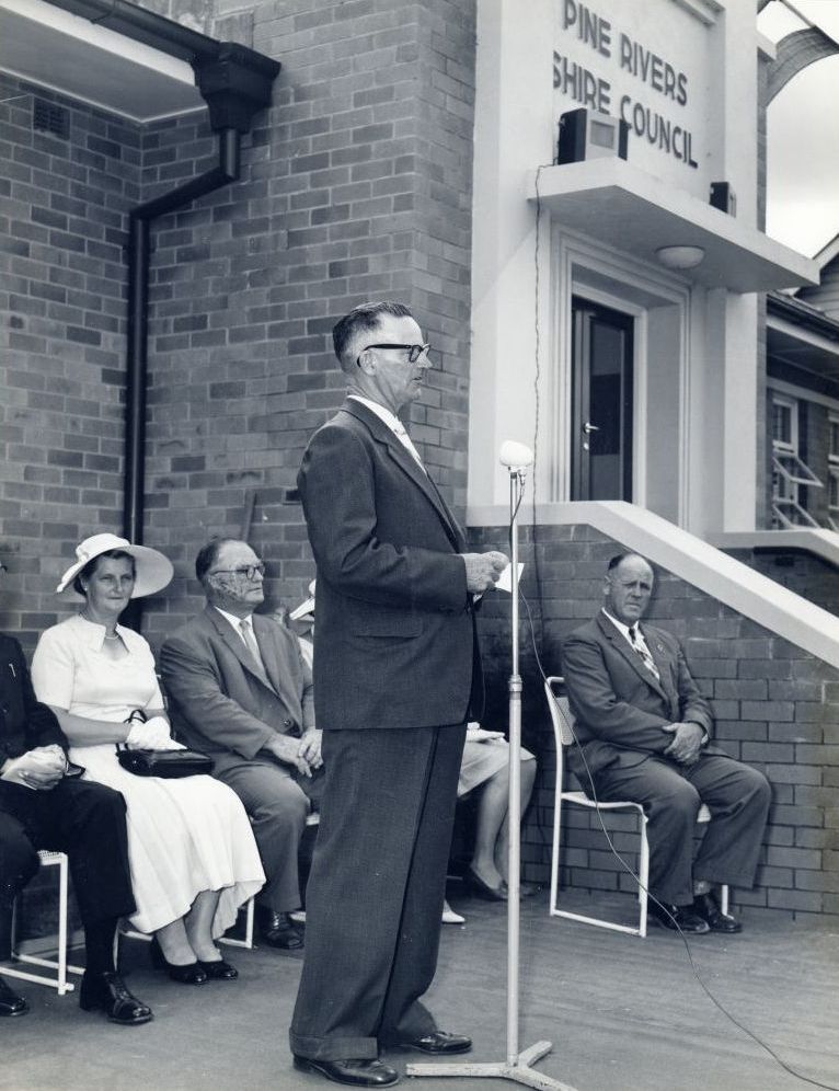 Opening of the Pine Rivers Shire Council building, Gympie Road Strathpine on 5 March 1960