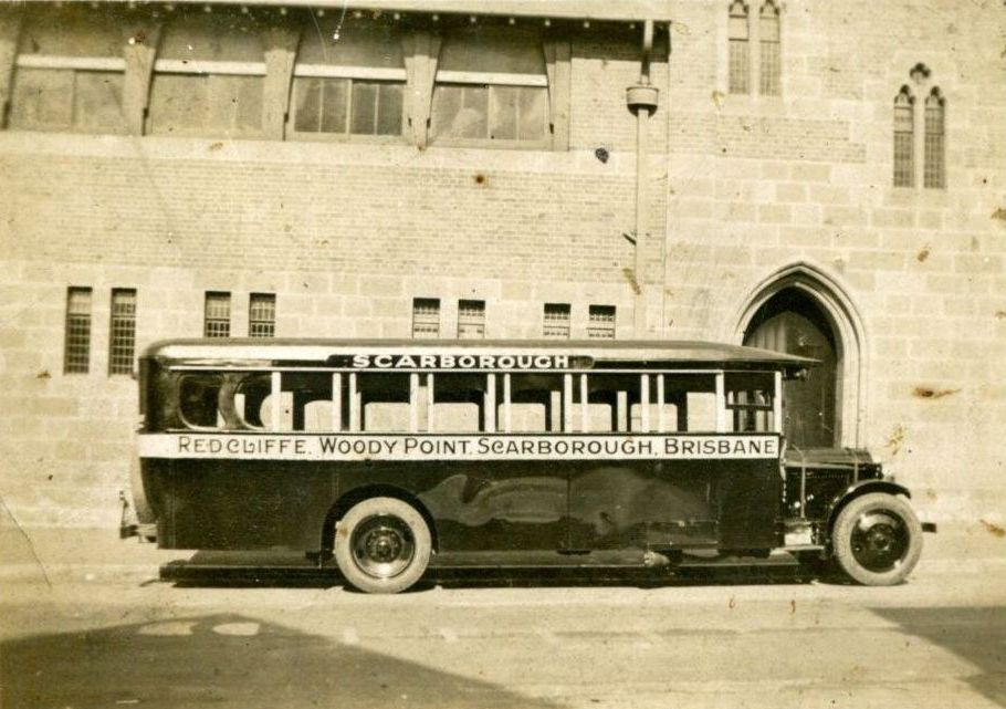 Republic Line bus outside St John's Cathedral, Ann Street Brisbane