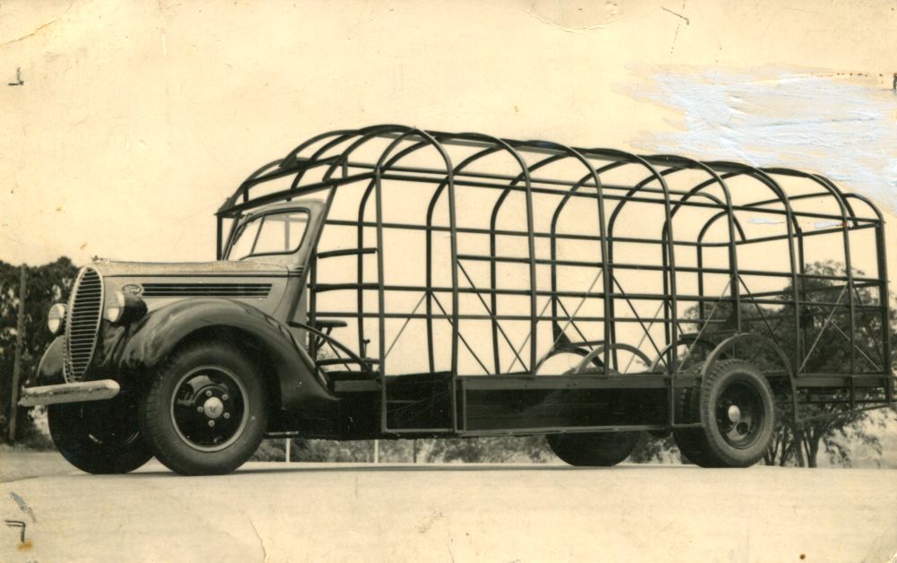 Bus chassis before having body built on to it in 1938