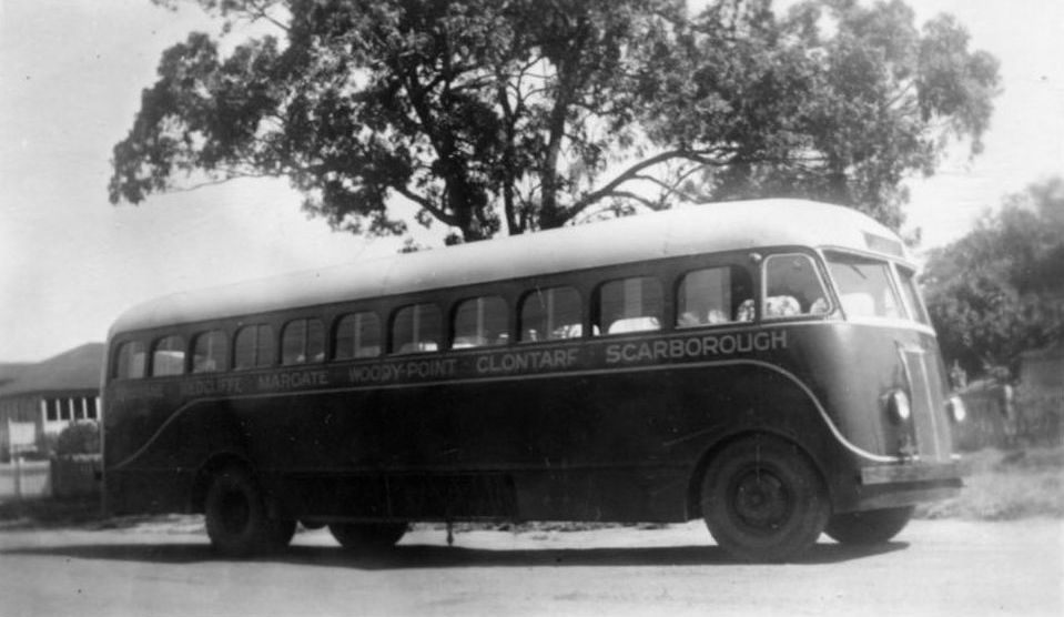 Bus parked on roadside