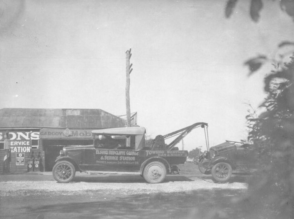 Damaged vehicle under tow