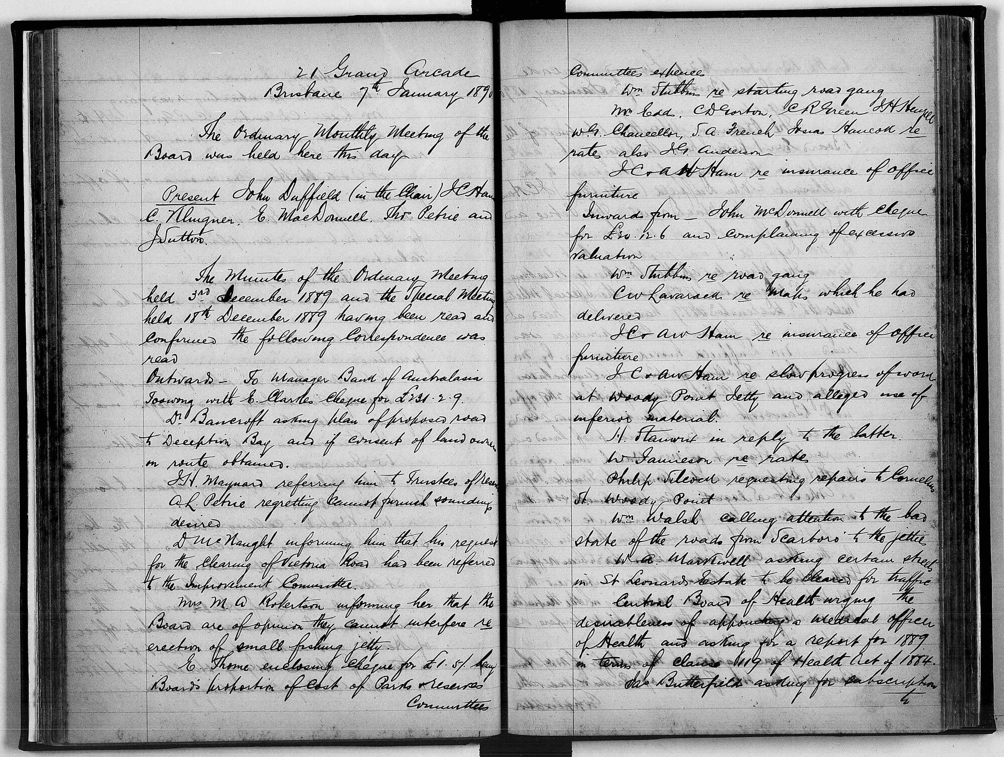 Redcliffe Divisional Board Minutes - 7 January 1890 - 15 December 1890