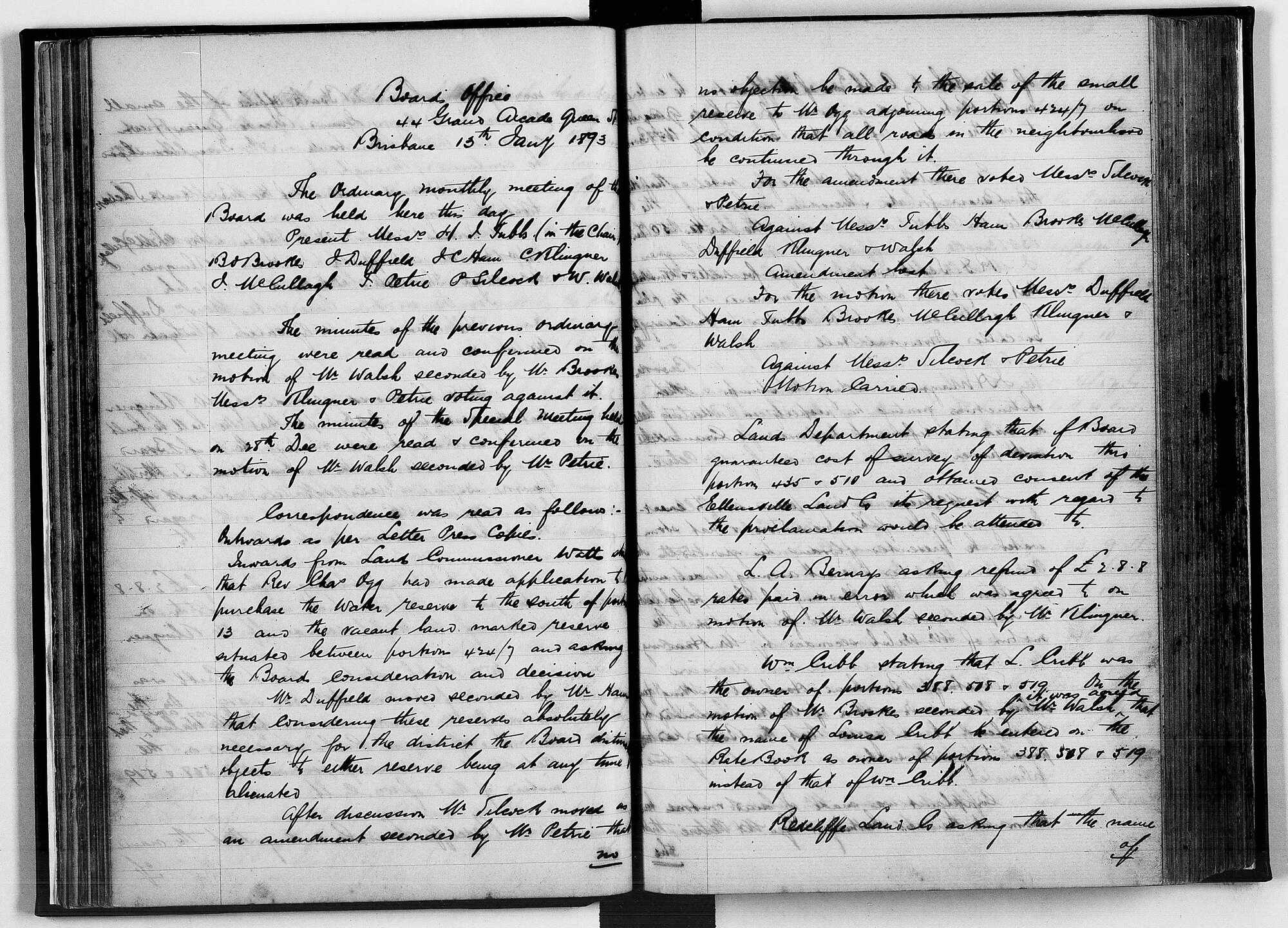 Redcliffe Divisional Board Minutes - 15 January 1893 - 8 December 1893