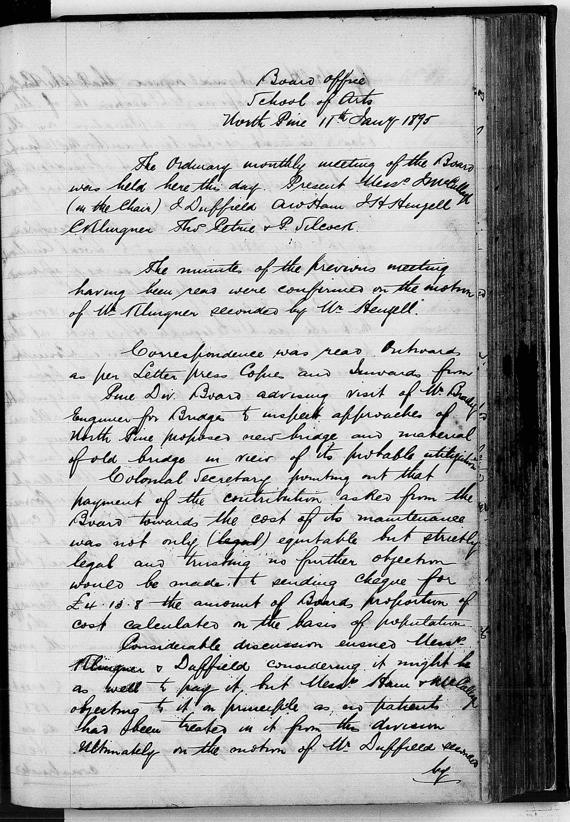 Redcliffe Divisional Board Minutes - 11 January 1895 - 23 December 1895