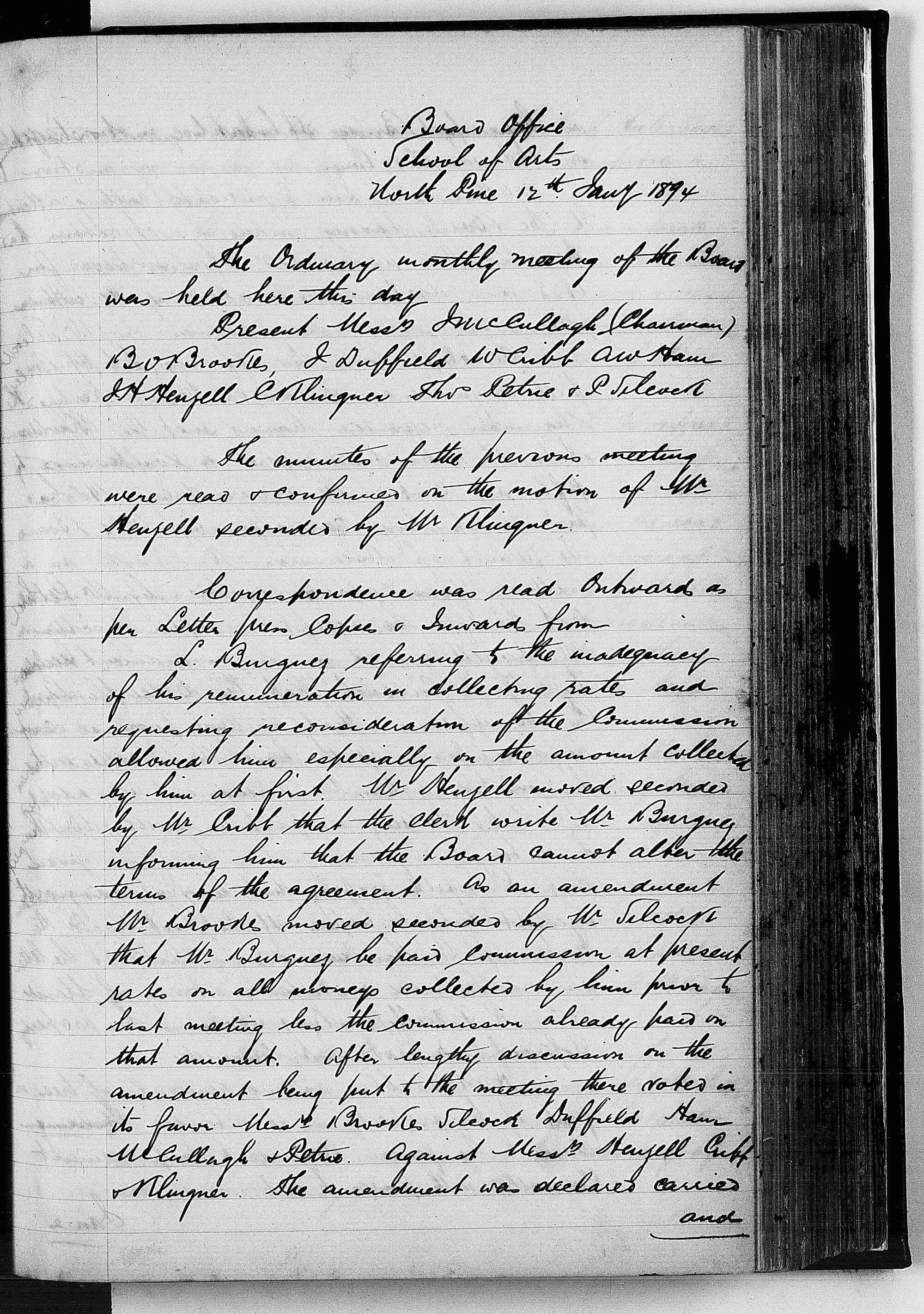 Redcliffe Divisional Board Minutes - 12 January 1894 - 14 December 1894