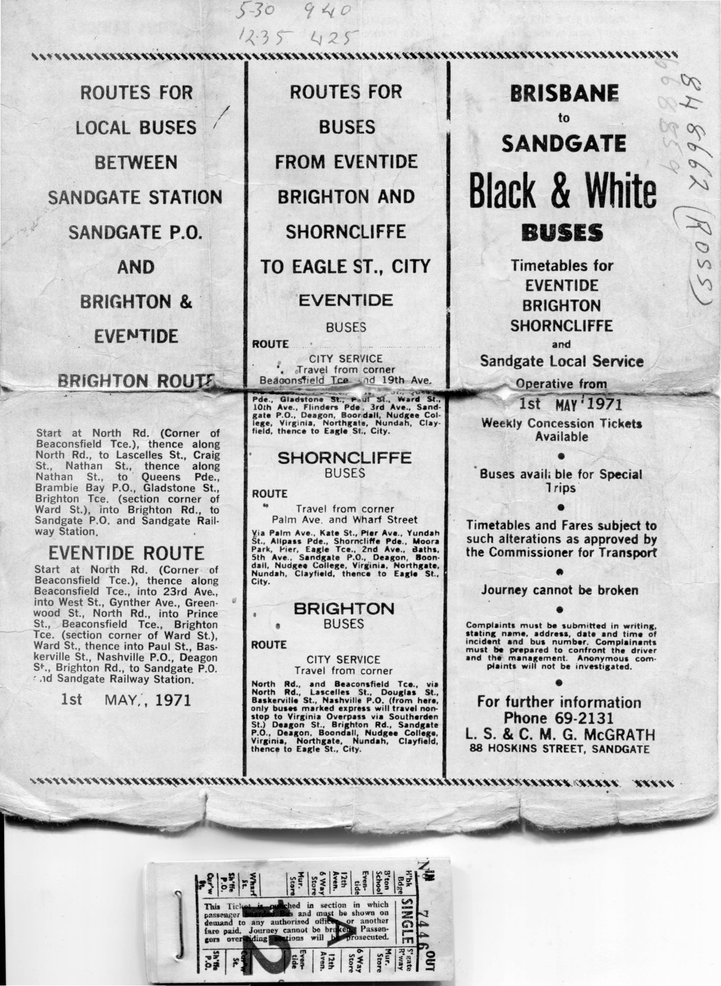 Black &amp; White Buses timetable and ticket