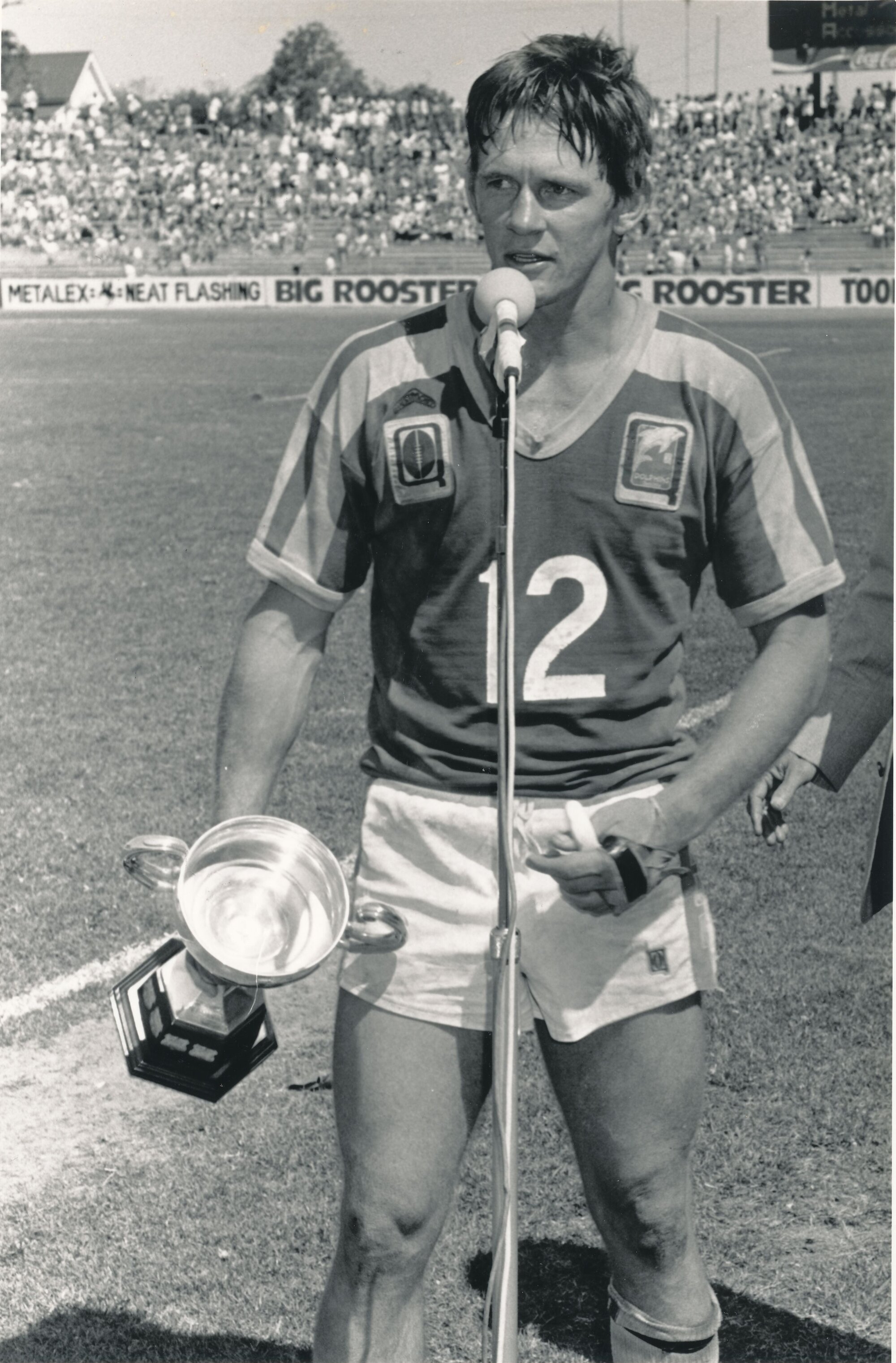 Lance Miller, with Premiership trophy, 1984