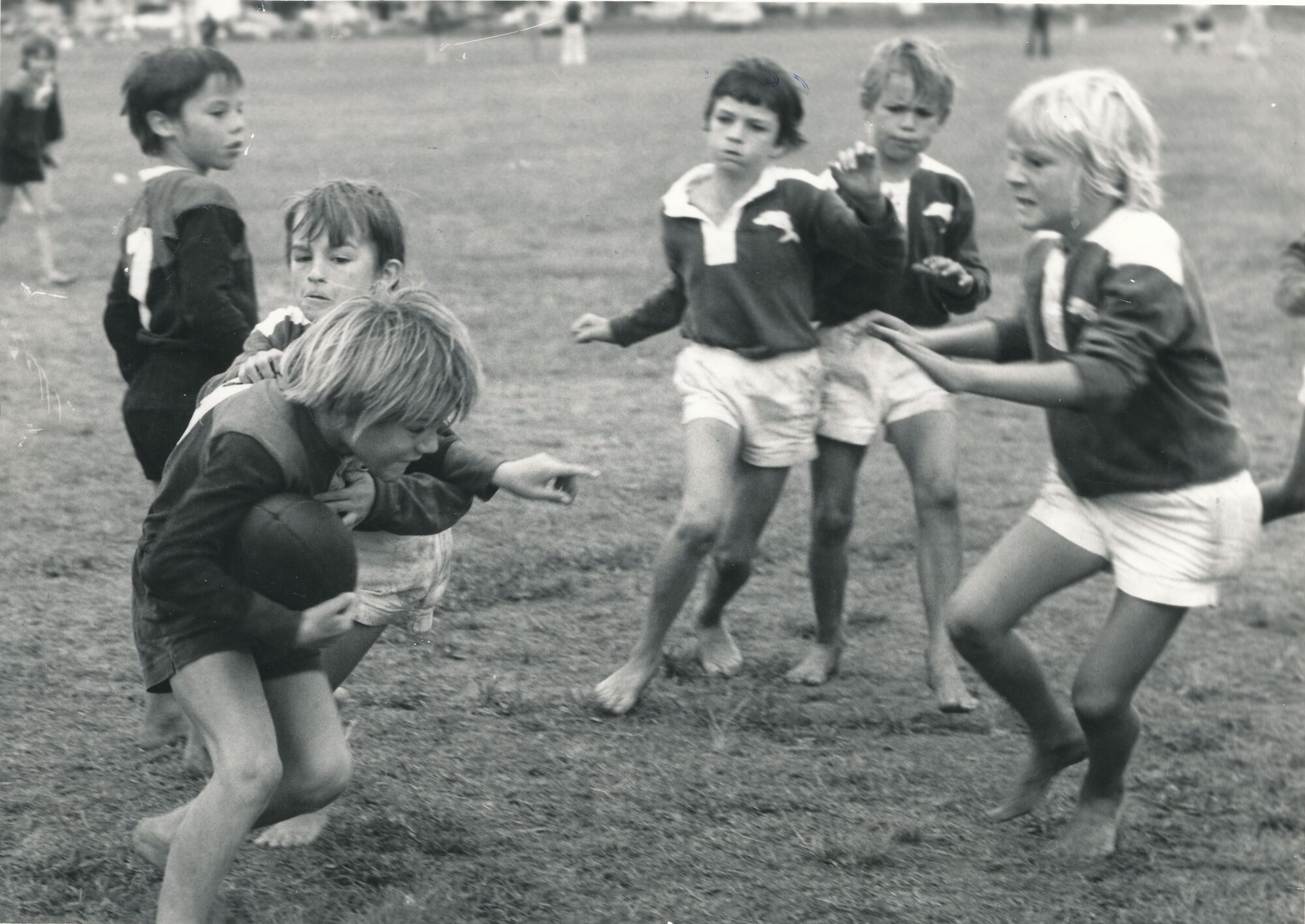 Children playing rugby league, Redcliffe