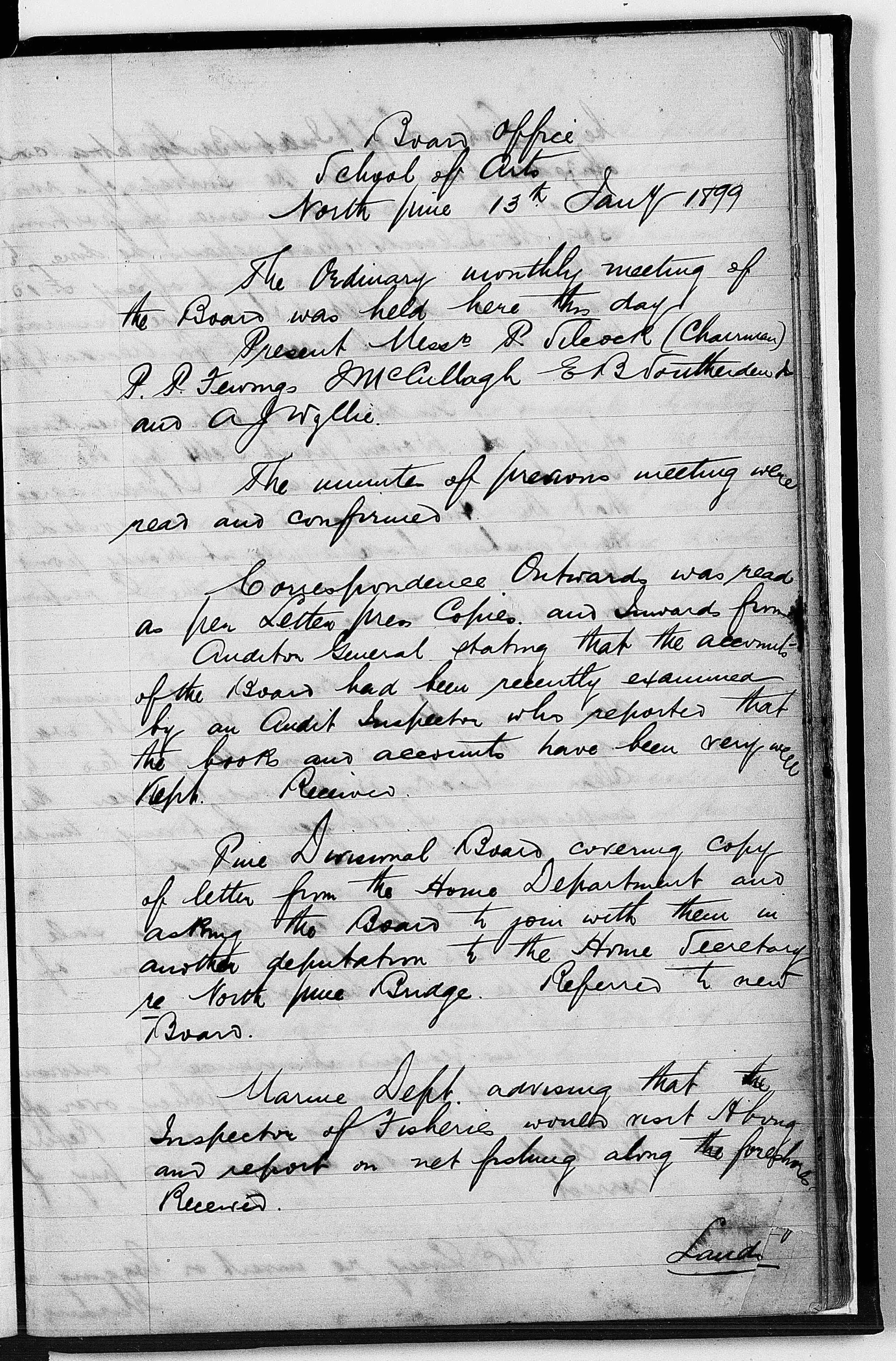 Redcliffe Divisional Board Minutes - 13 January 1899 - 3 July 1899