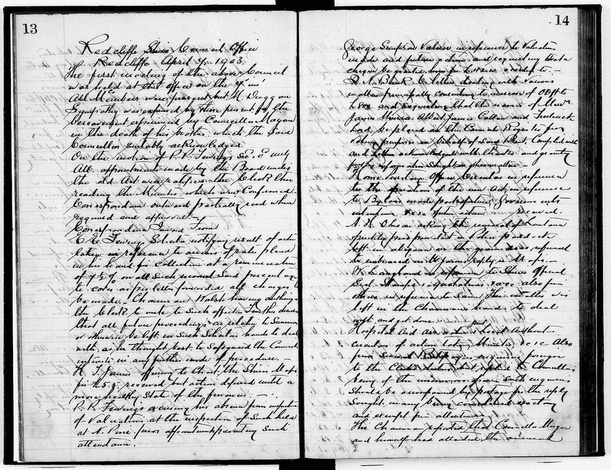 Redcliffe Shire Council Minutes - 7 April 1903 - 1 December 1903