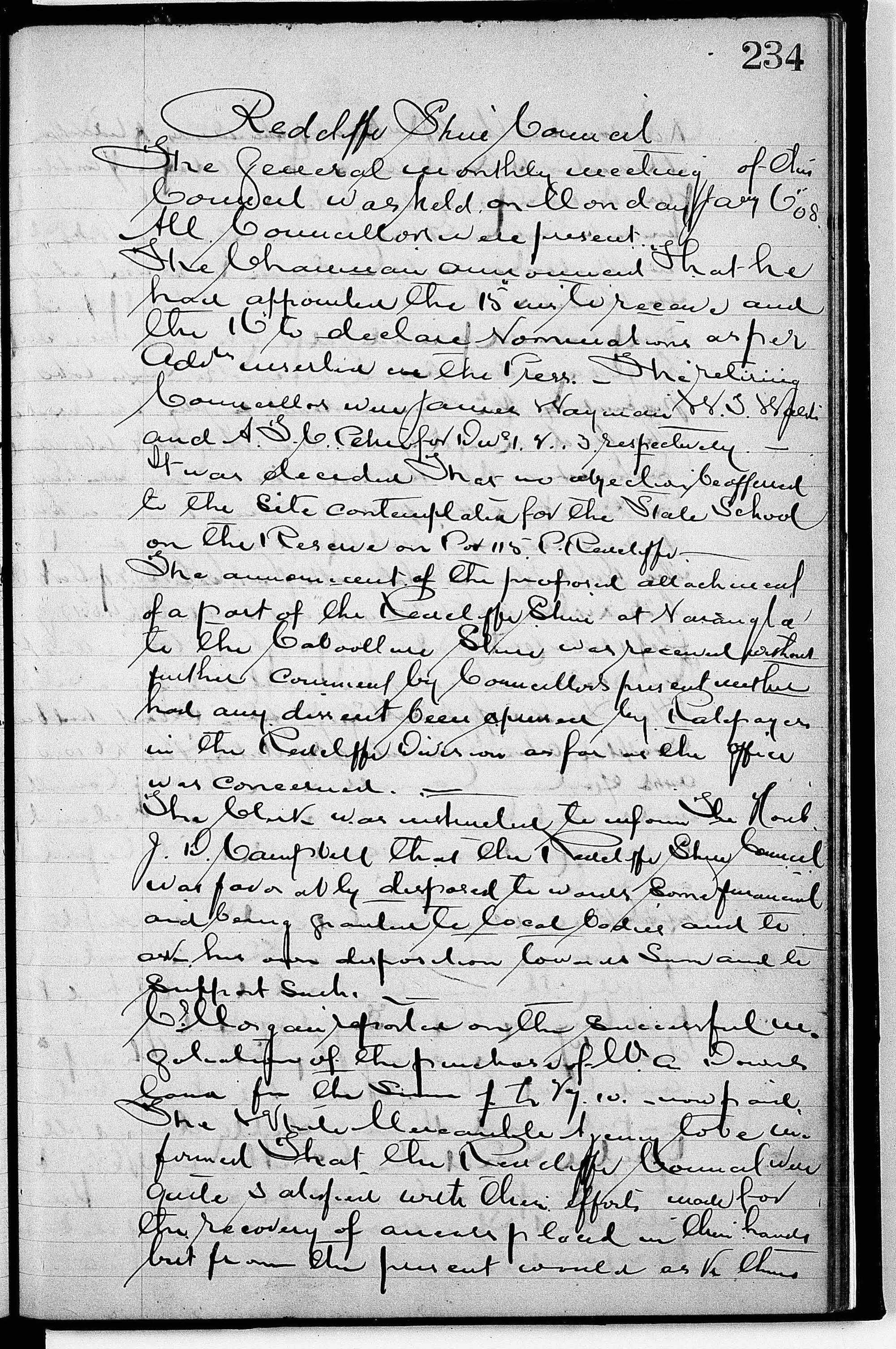 Redcliffe Shire Council Minutes - 6 January 1908 - 1 September 1908