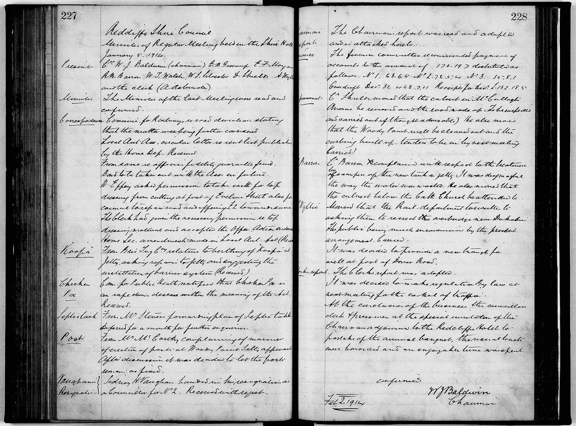 Redcliffe Shire Council Minutes - 5 January 1914 - 7 December 1914