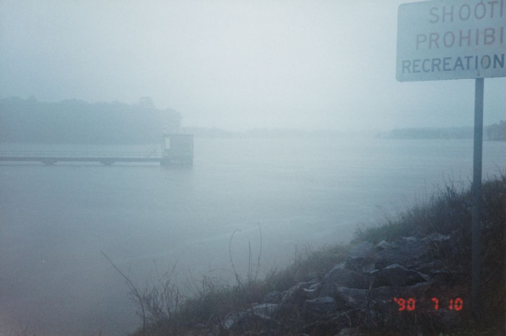 Lake Kurwongbah [full] during heavy rain in late April / early May 1996