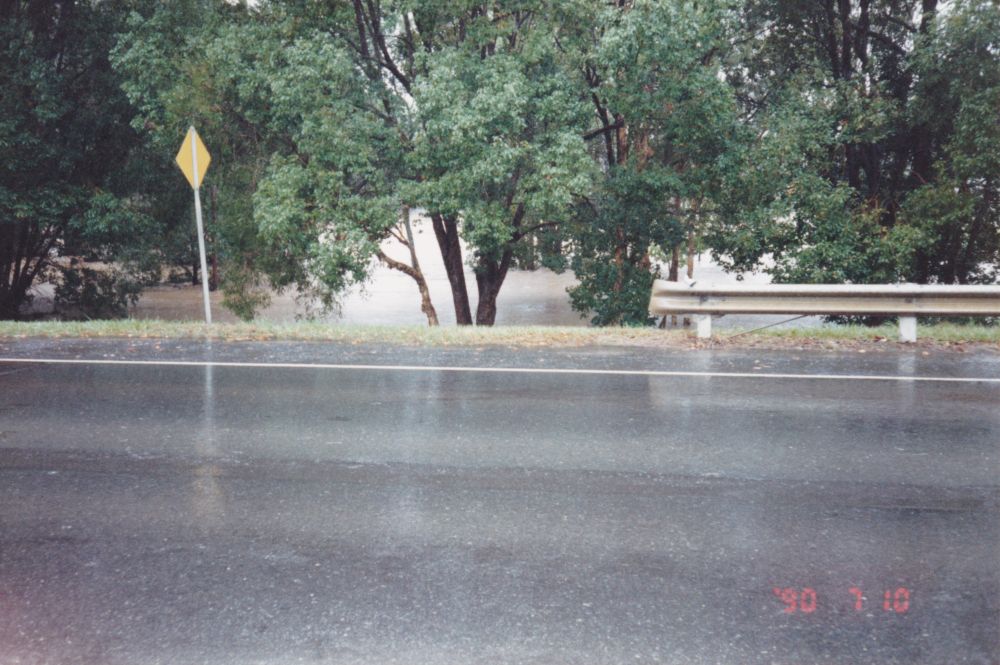 Four Mile Creek in flood