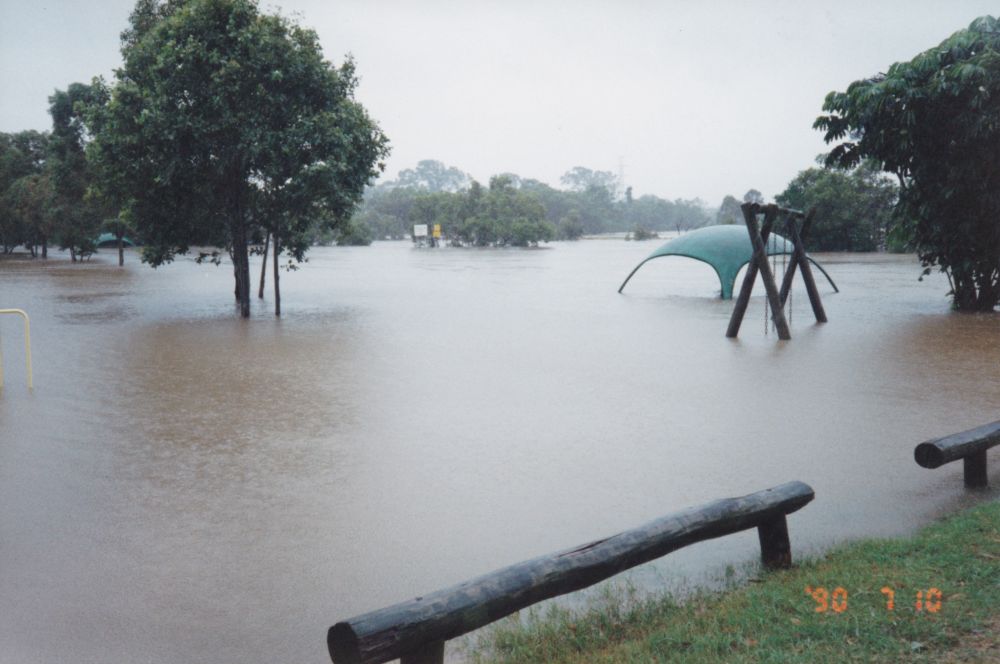 South Pine River in major flood at Strathpine
