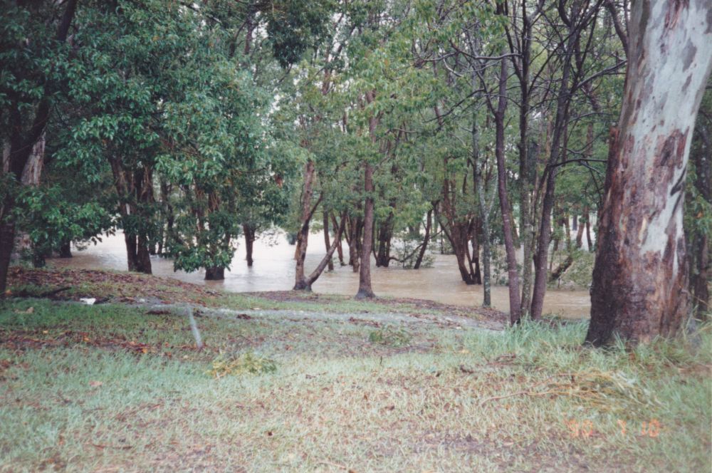 Four Mile Creek in flood