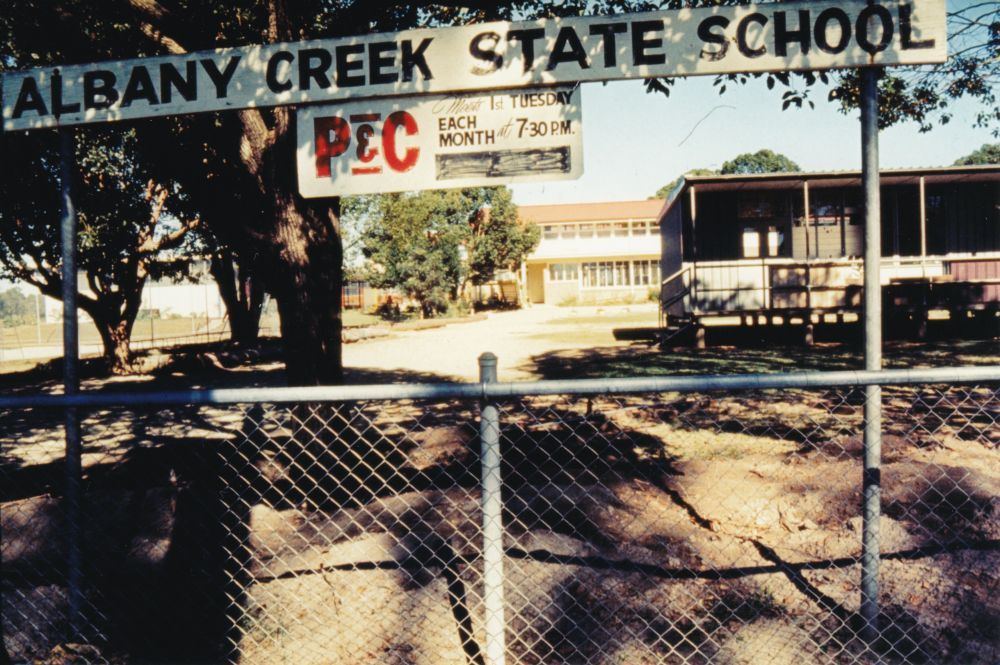 Albany Creek State School sign at the front of the school, ca. late