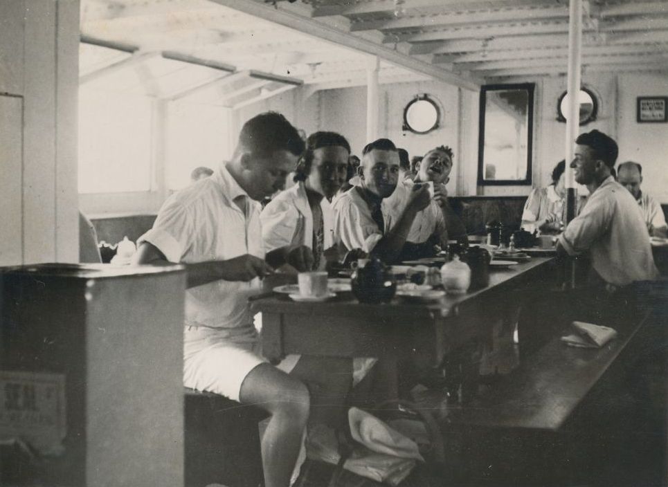 Passengers dining on board the SS Koopa