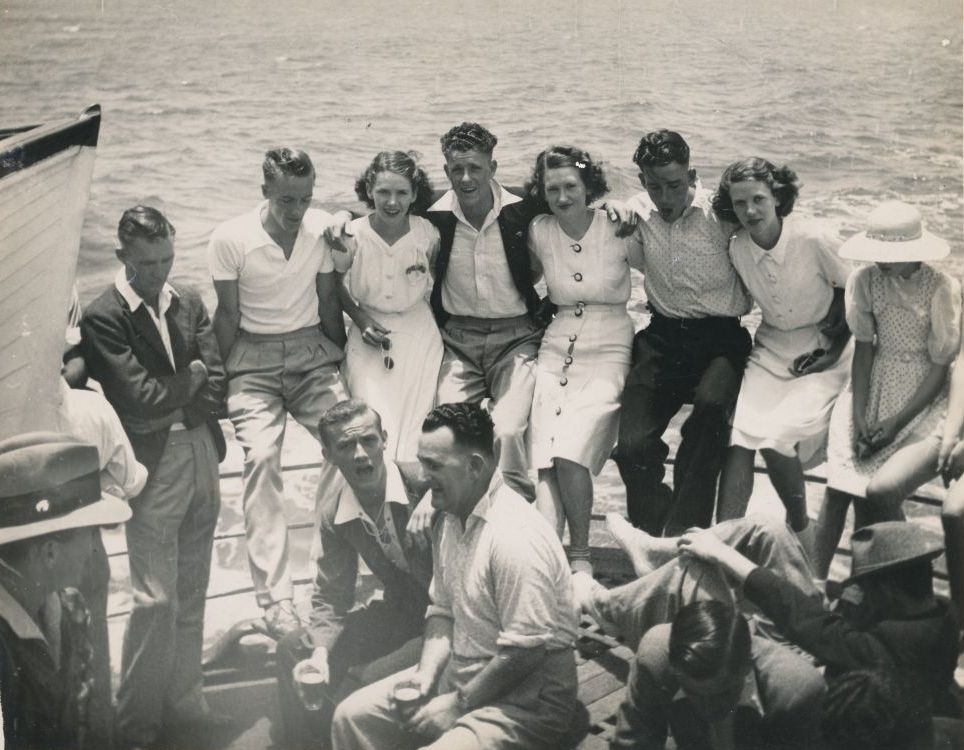 Passengers enjoy a sing-along on board the SS Koopa