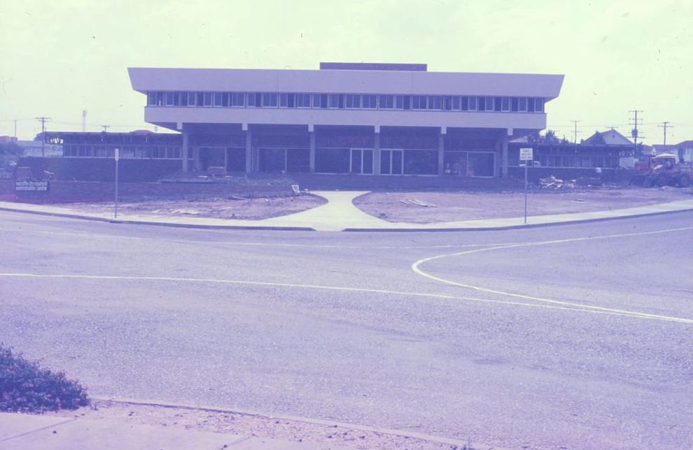 Construction of the new Redcliffe City Council Administration Centre, nearing completion, ca. 1972