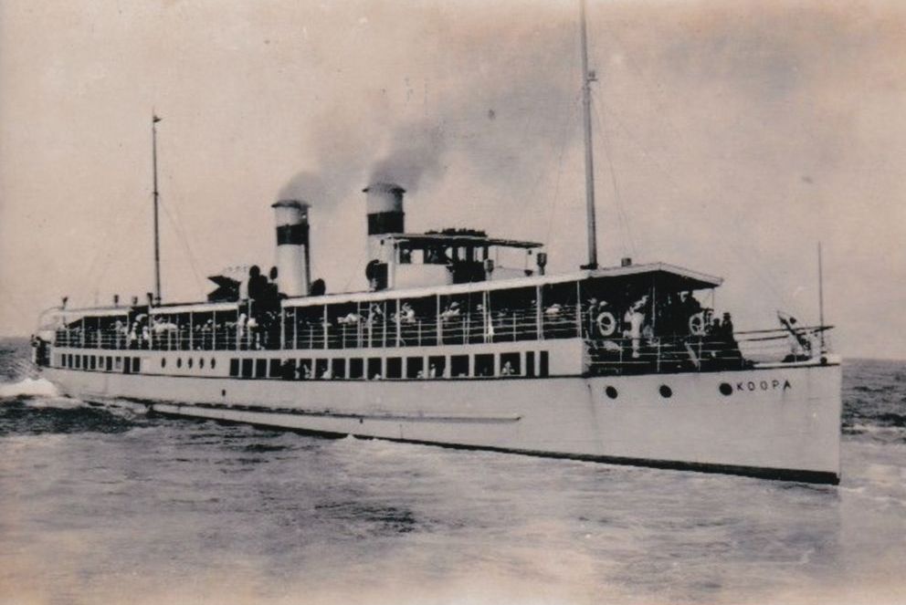 SS Koopa leaving a jetty