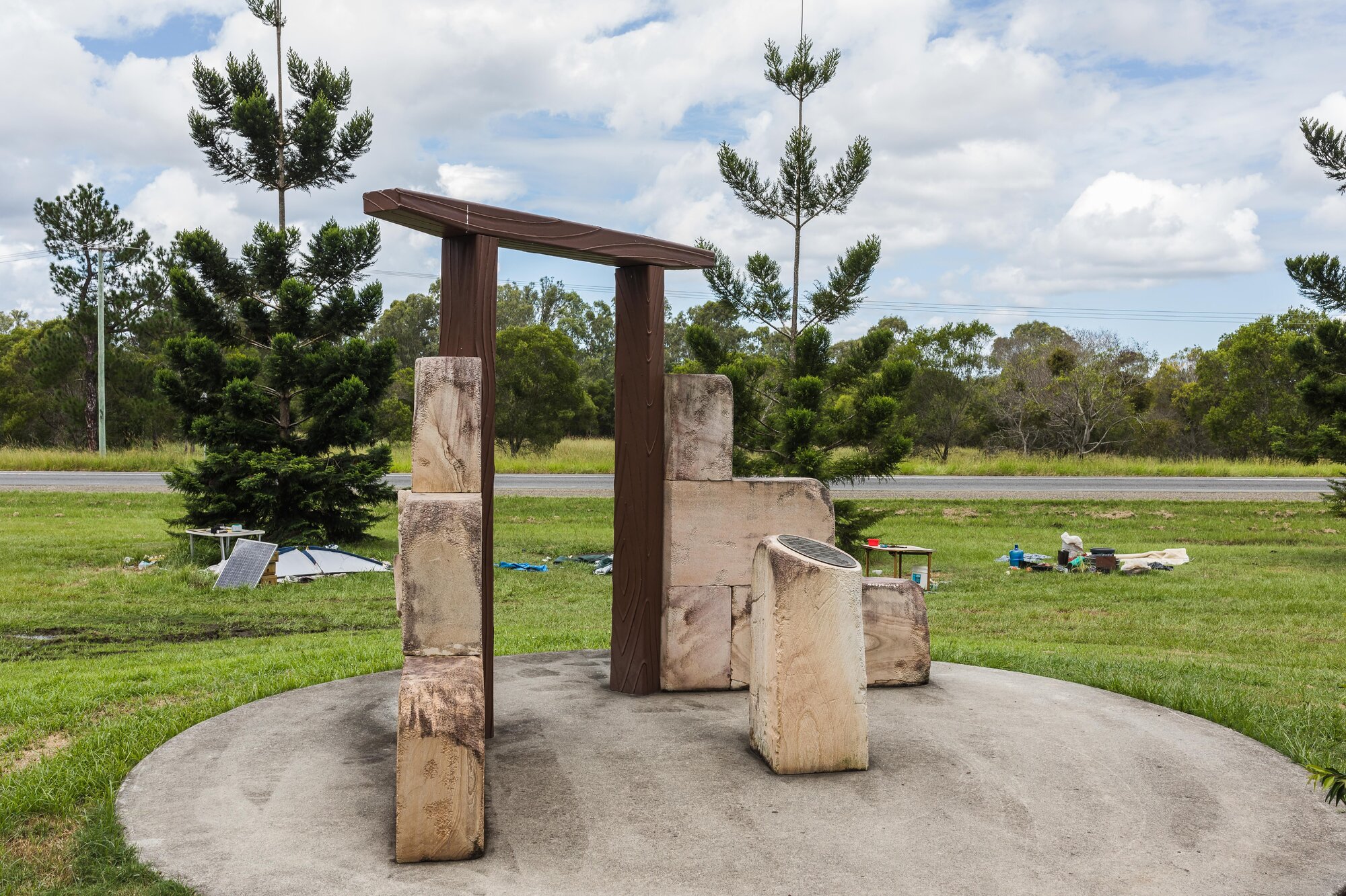 Close-up of Sandstone Memorial in Cruice Park - corner Kilcoy-Beerwah Road and Cruice Drive Woodford