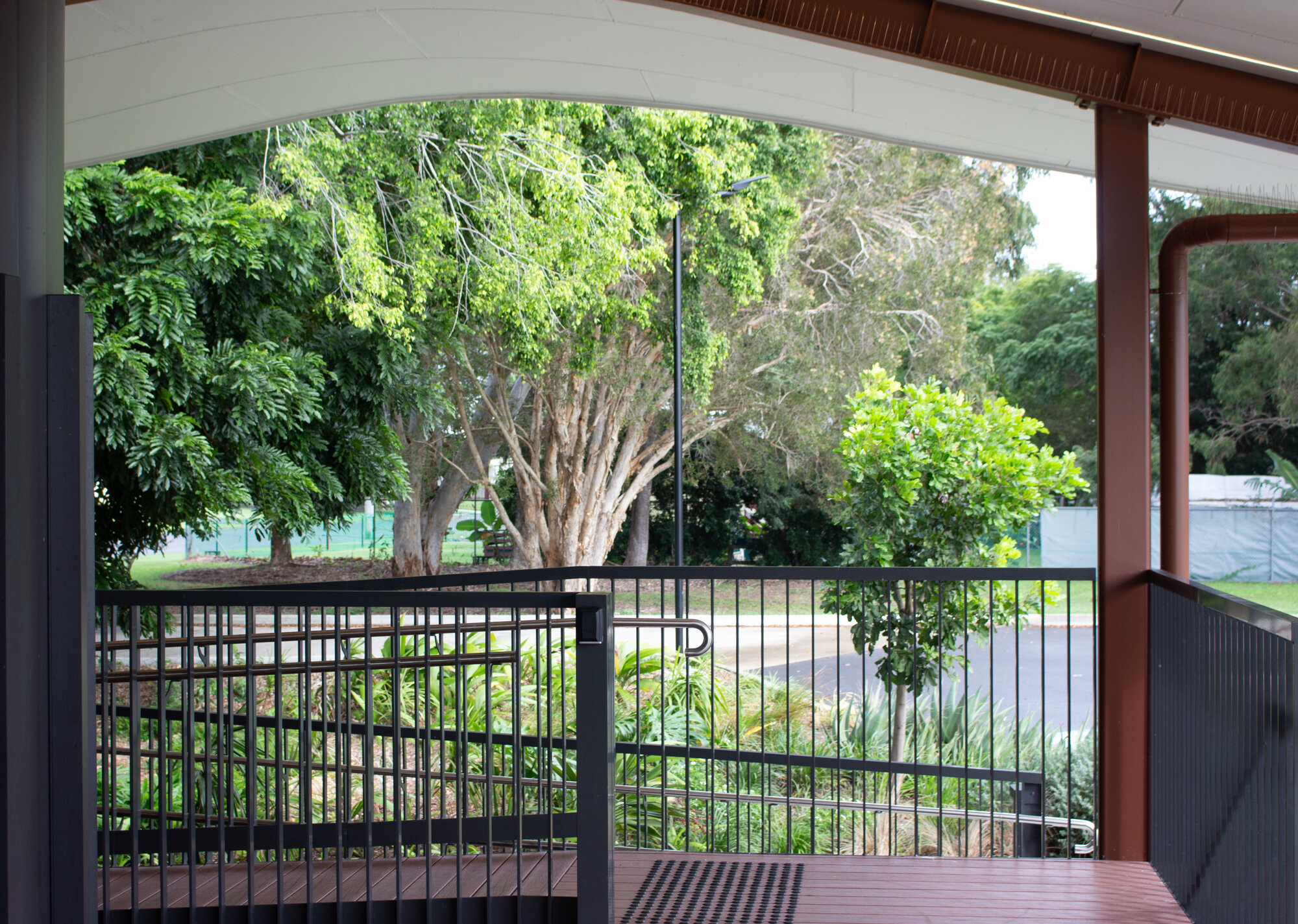 View of property entrance from verandah of the Deception Bay Environmental Hub - 7 Joseph Crescent Deception Bay