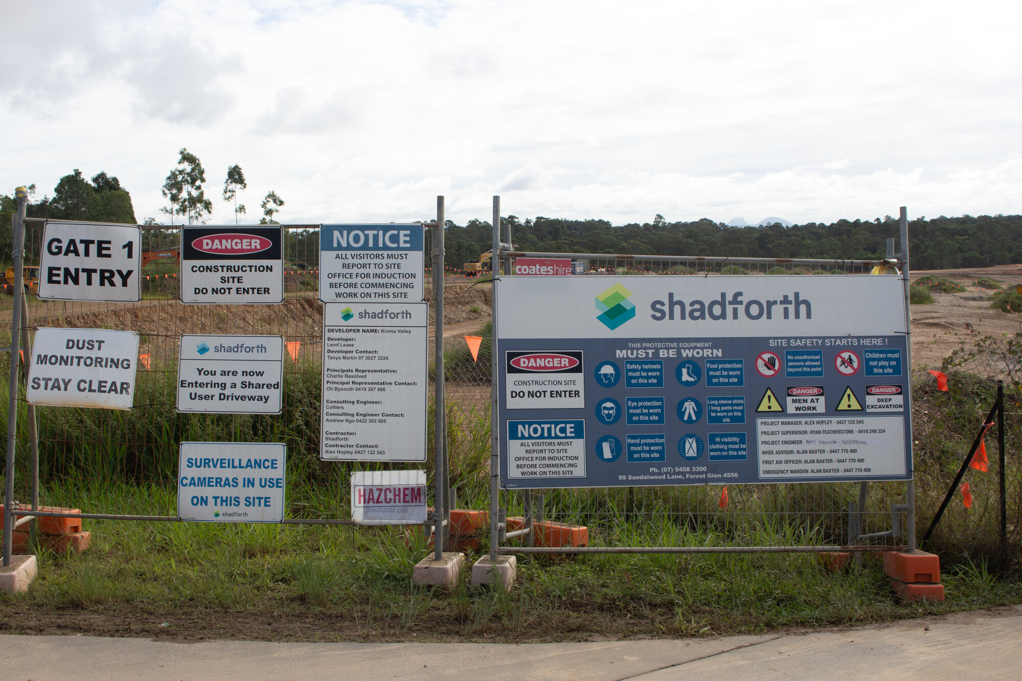 Gate 1 entry point for the construction site of the Kinma Valley housing development - Jacko Place Morayfield 