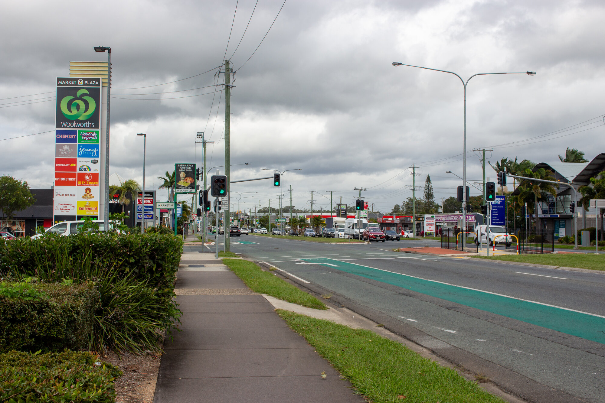 Intersection of Morayfield Road and Market Drive Caboolture South - looking south