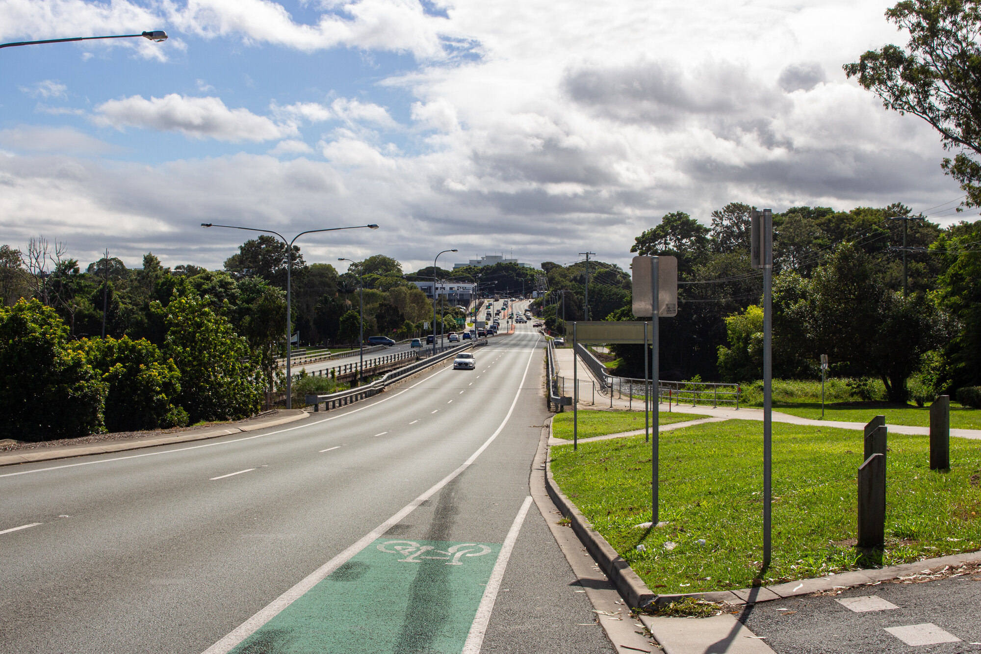 Morayfield Road Caboolture South and the Caboolture River bridge - looking north