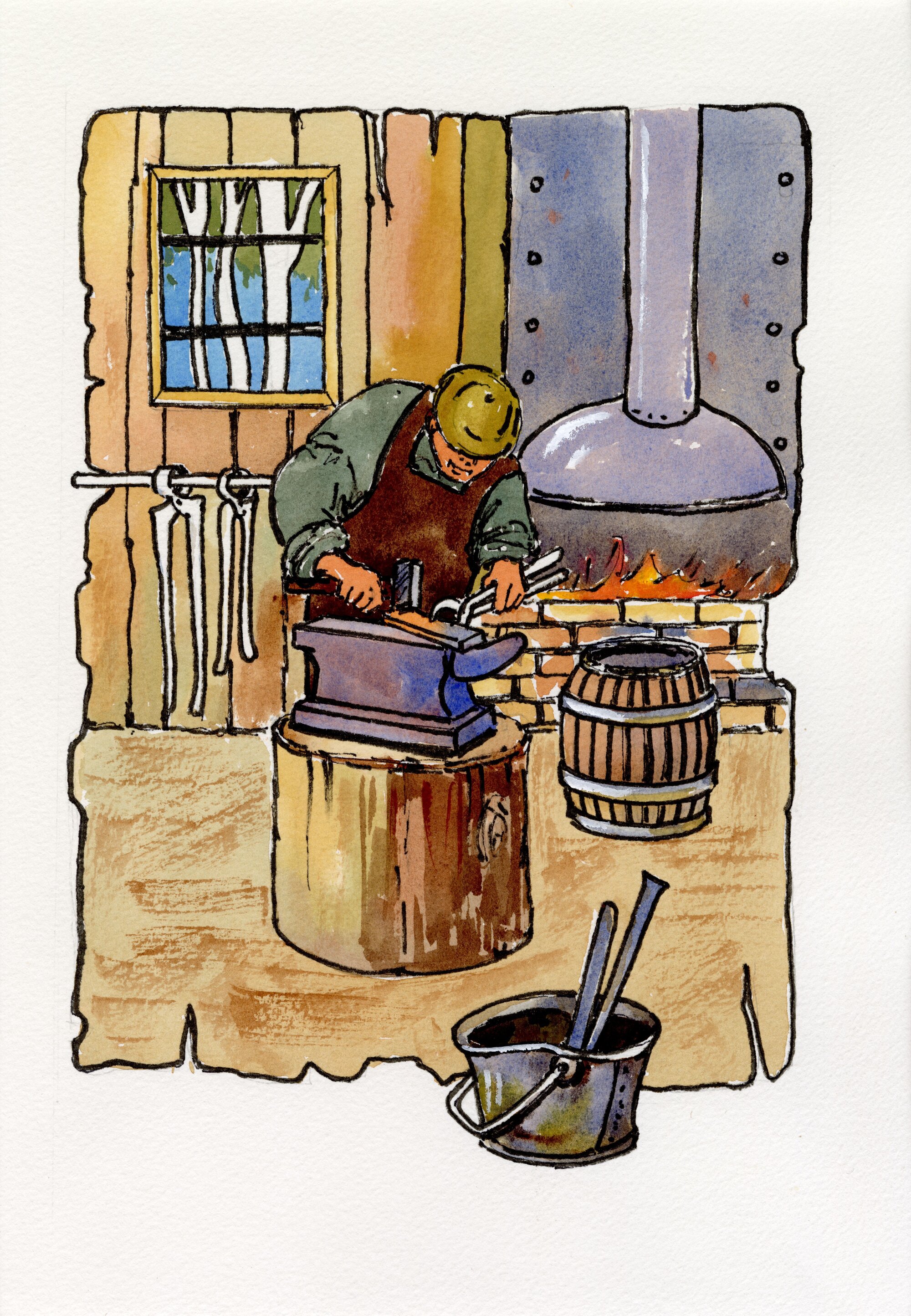 Redcliffe Convict Artwork - Blacksmith at Work