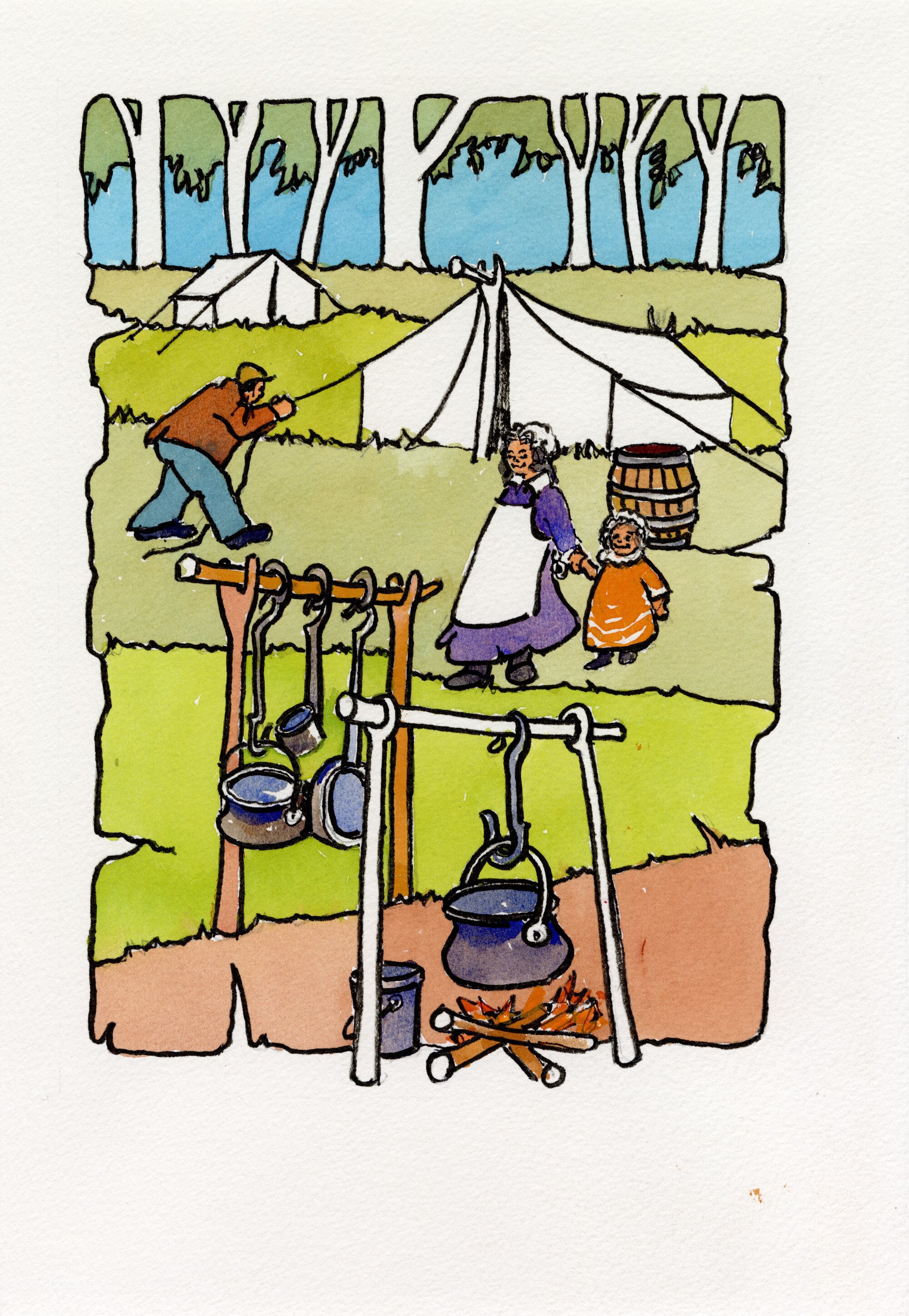 Redcliffe Convict Artwork - Camp Site