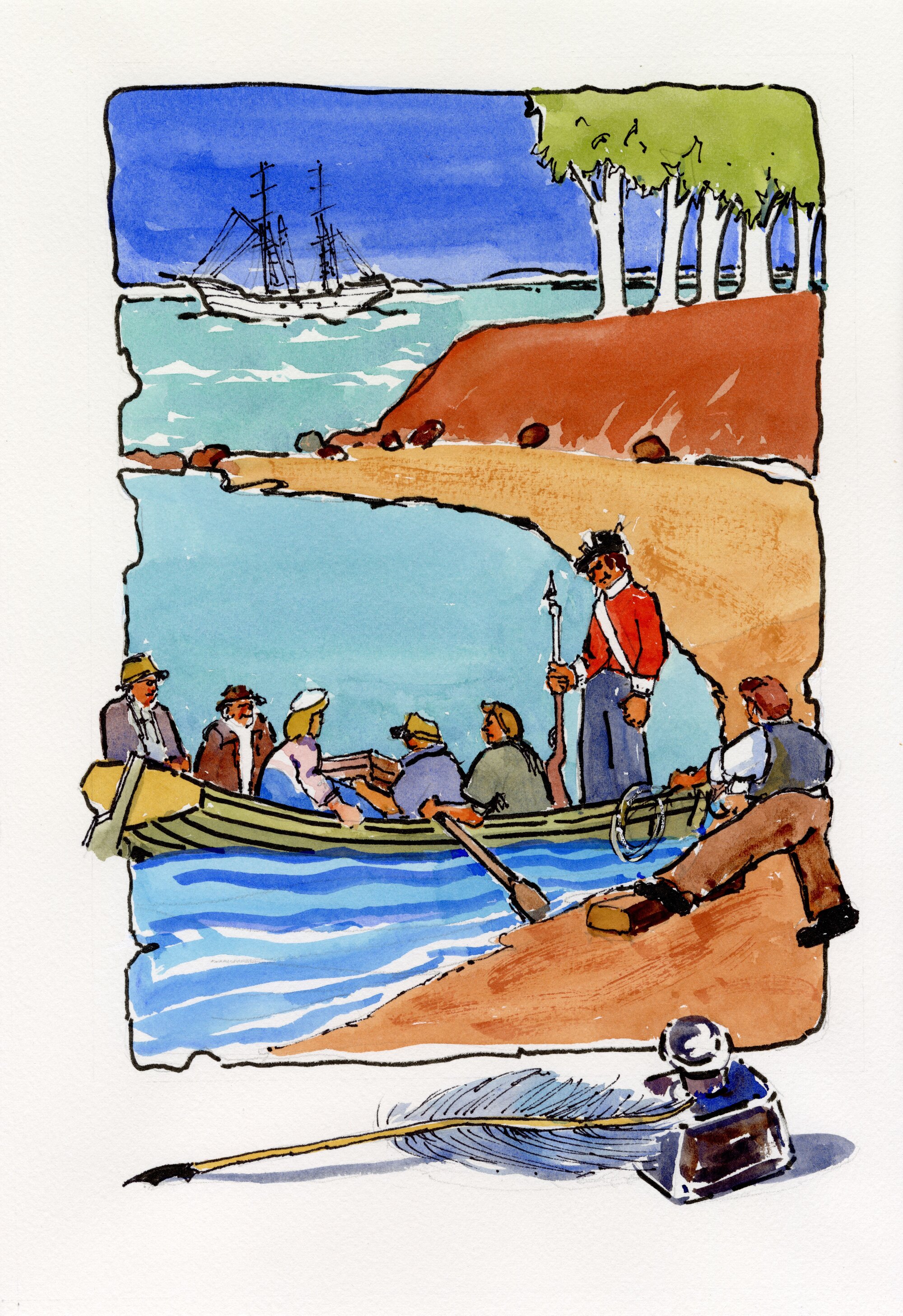 Redcliffe Convict Artwork - Coming Ashore