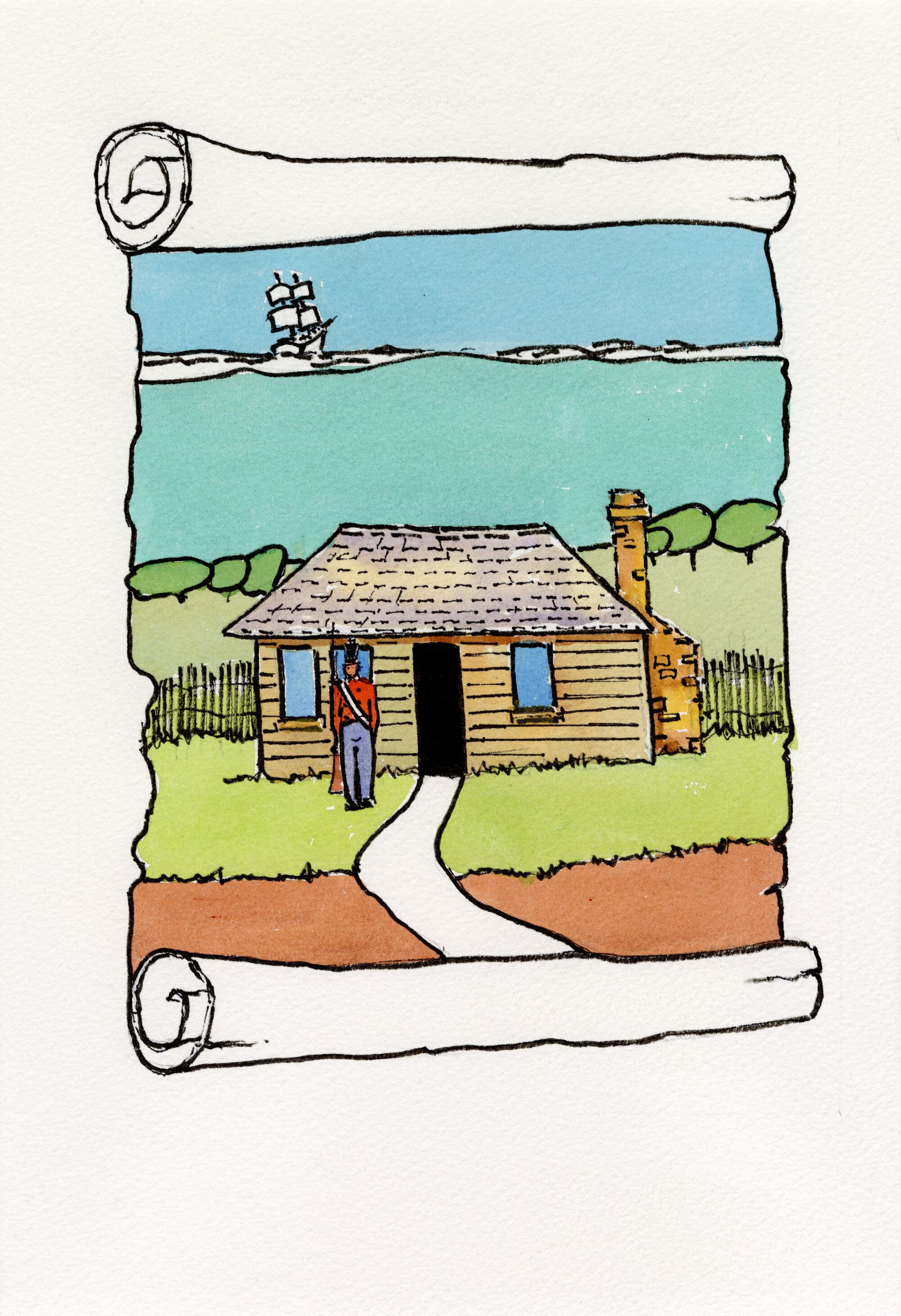 Redcliffe Convict Artwork - Commandant's Cottage