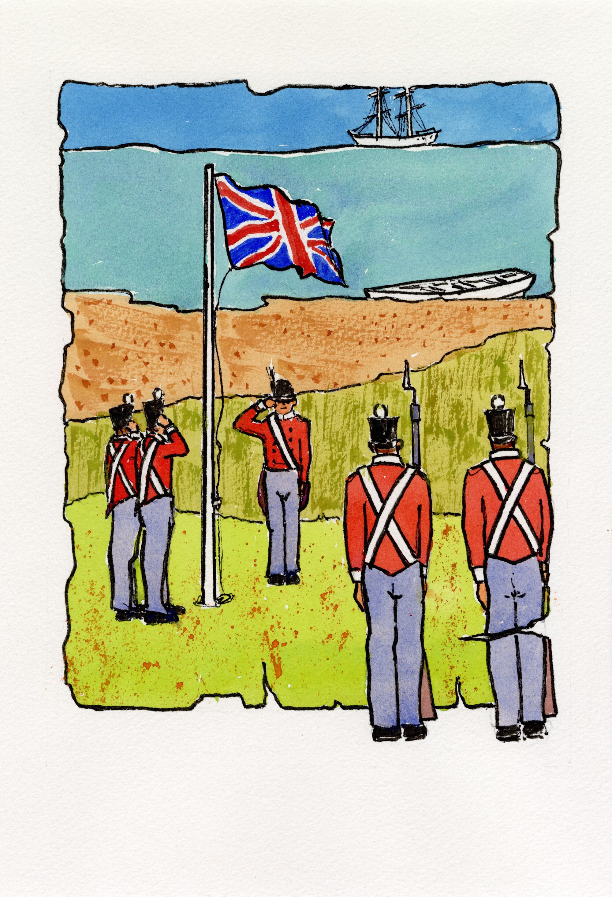 Redcliffe Convict Artwork - Raising the Flag