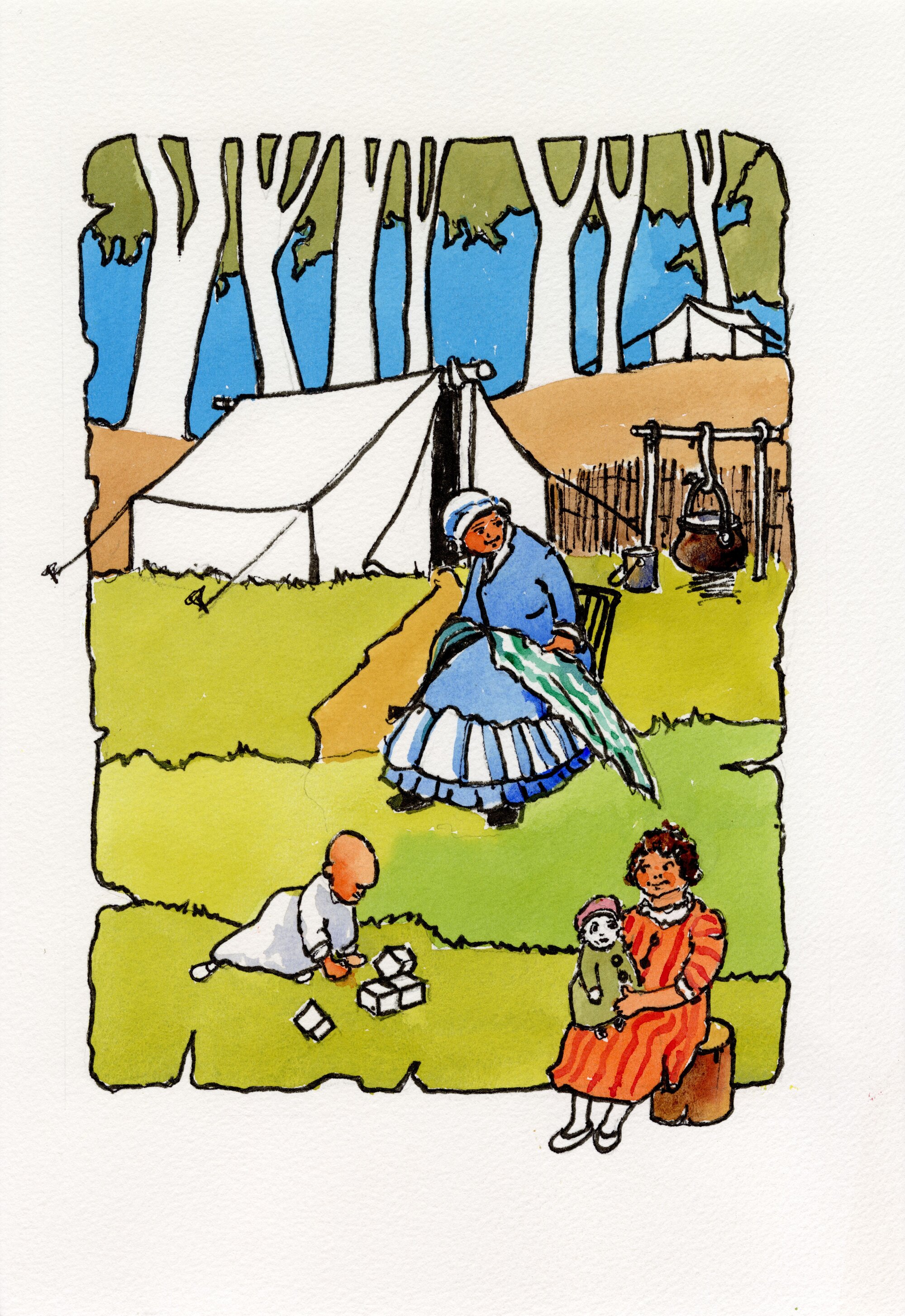 Redcliffe Convict Artwork - Women and Children