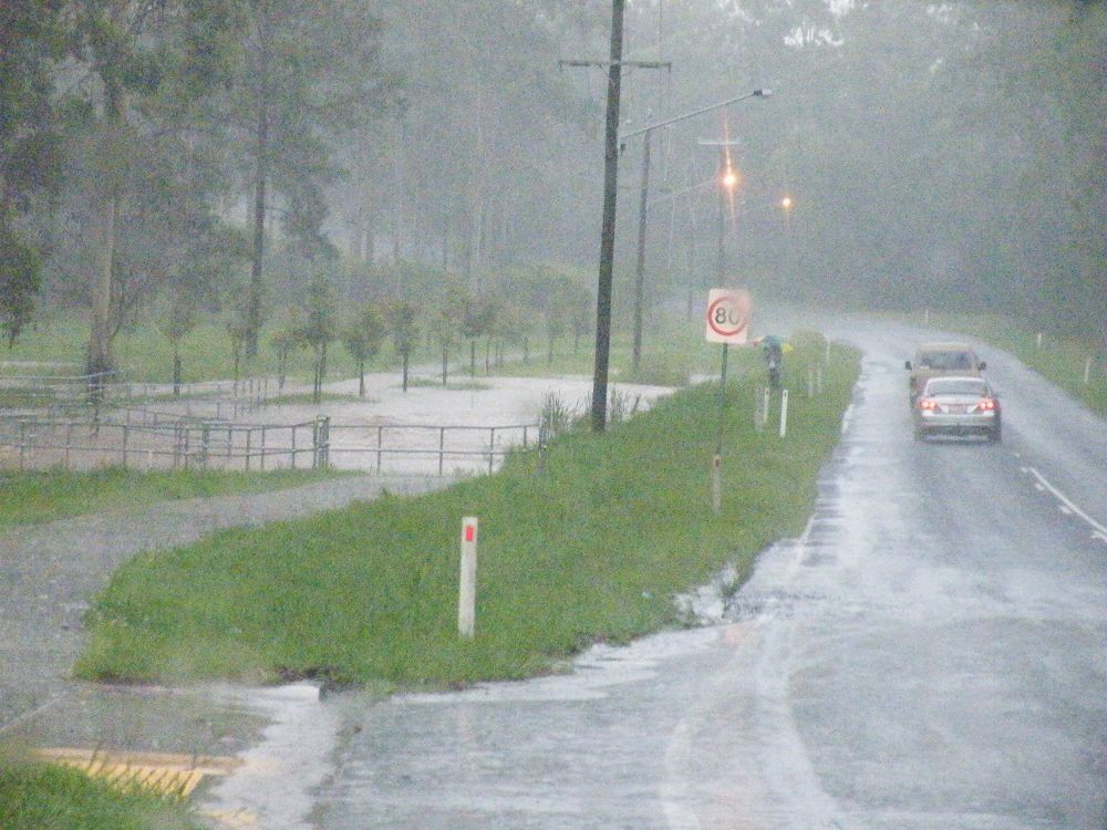January 2011 Flood Event - Floodwaters in the Burpengary Creek Catchment area on Oakey Flat Road Burpengary