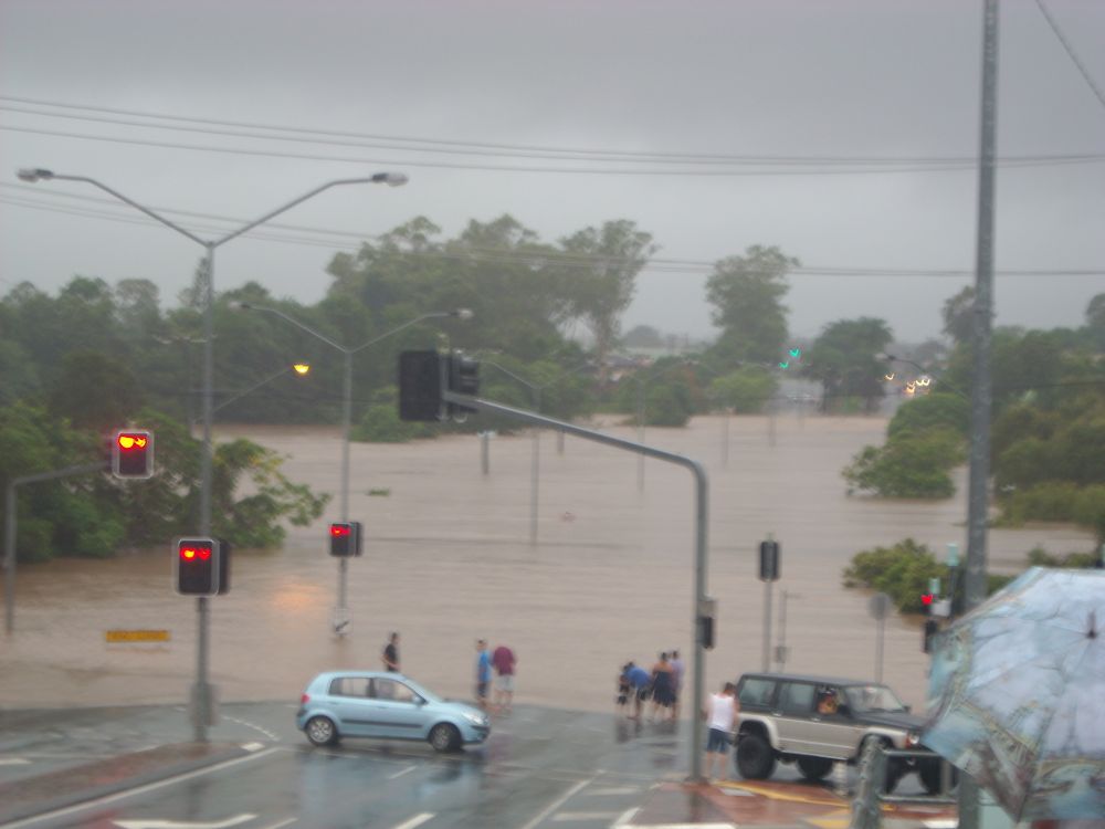 January 2011 Flood Event - Caboolture River in flood over Morayfield Road Caboolture
