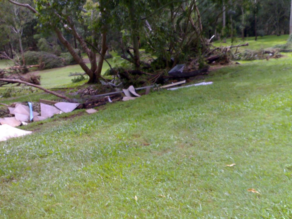 January 2011 Flood Event - Debris left after the North Pine River flooded 