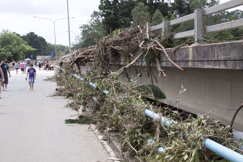 January 2011 Flood Event - Debris left after the North Pine River flooded 
