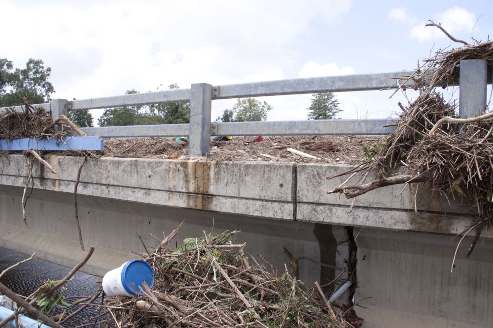 January 2011 Flood Event - Debris left after the North Pine River flooded 