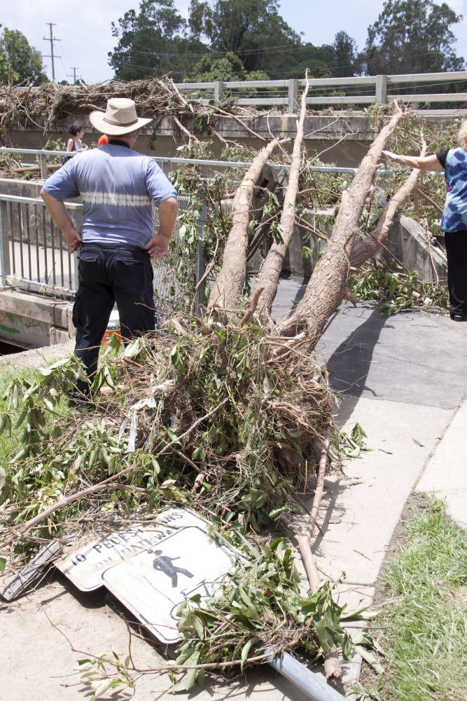 January 2011 Flood Event - Debris left after the North Pine River flooded 