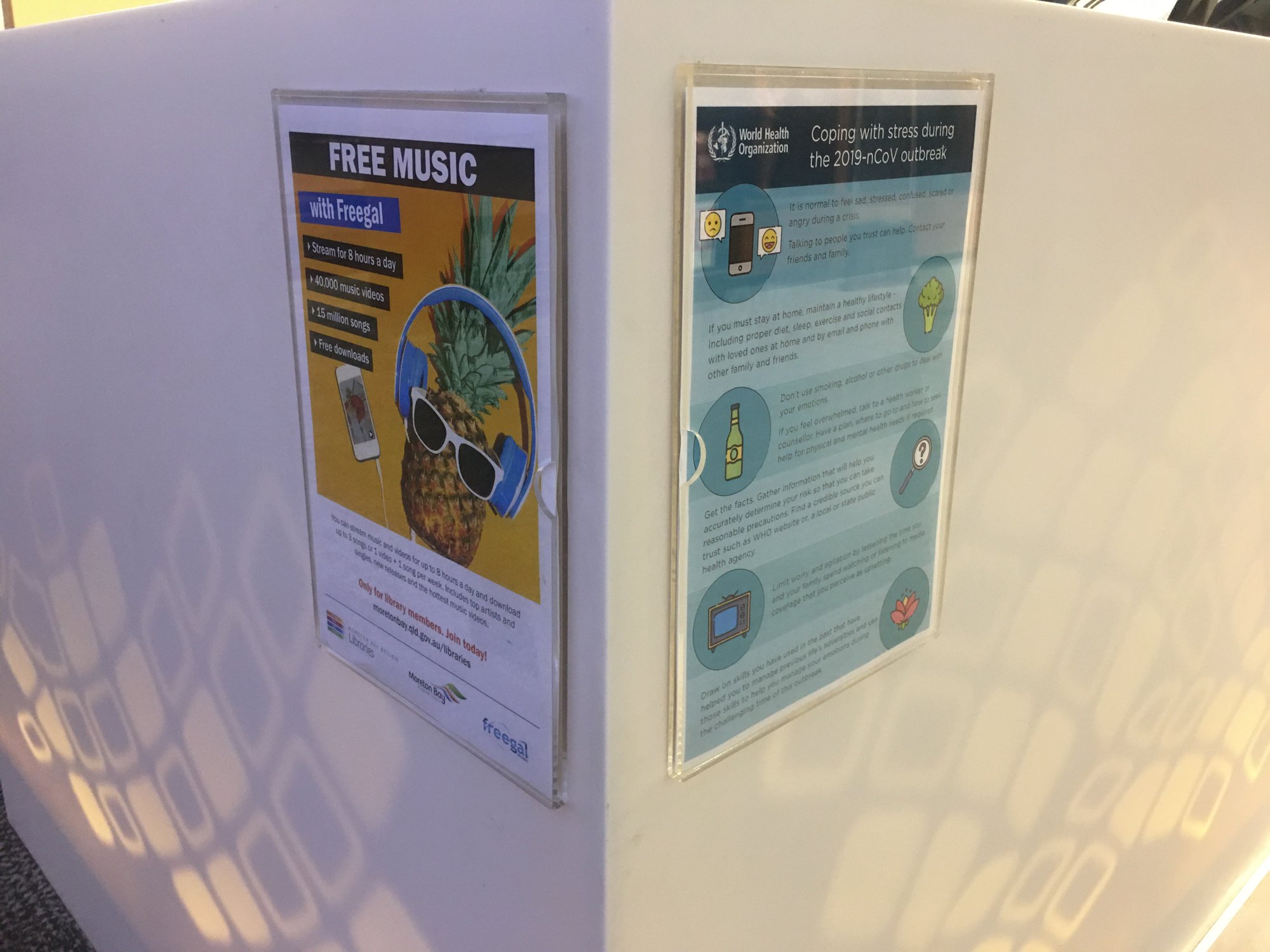 Caboolture Library - Hasking Street Caboolture - 7 April 2020 - display of COVID-19 signs - 001