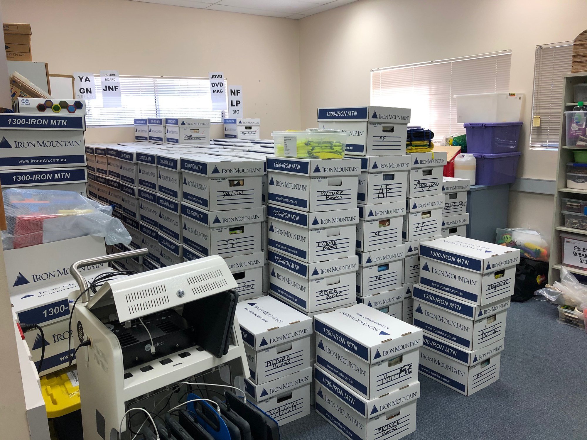 Strathpine Library - Station Road Strathpine - 20 April 2020 - Arana Hills returns stored at Strathpine library during renovation and pandemic