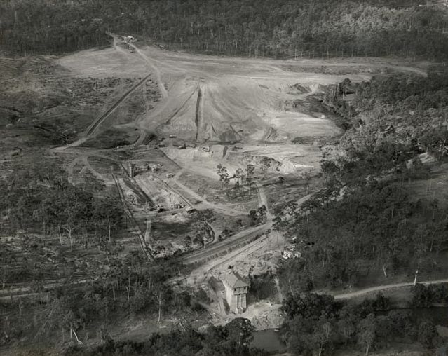 Aerial view of Lake Kurwongbah construction