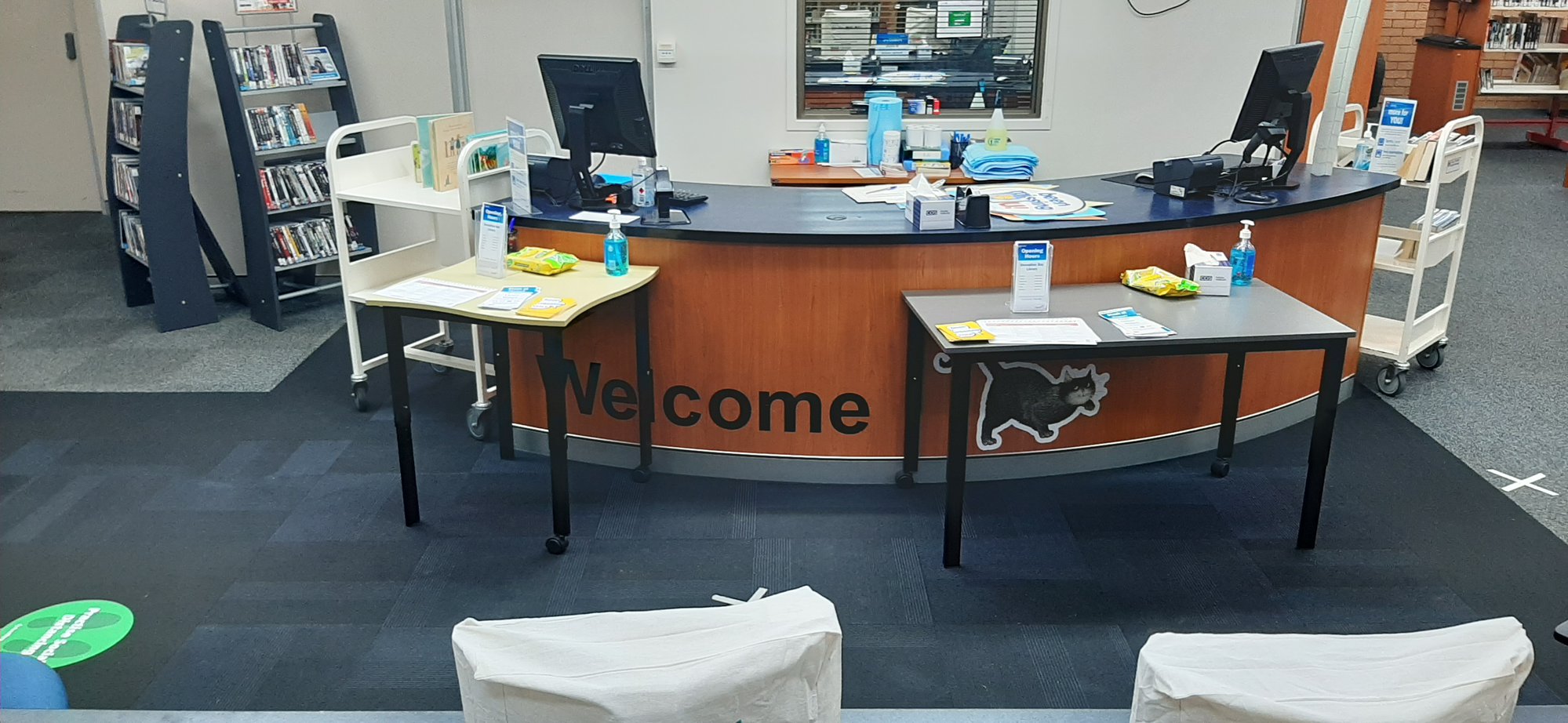 Deception Bay Library - Bayview Terrace Deception Bay - 21 May 2020 - reopening social distancing desk