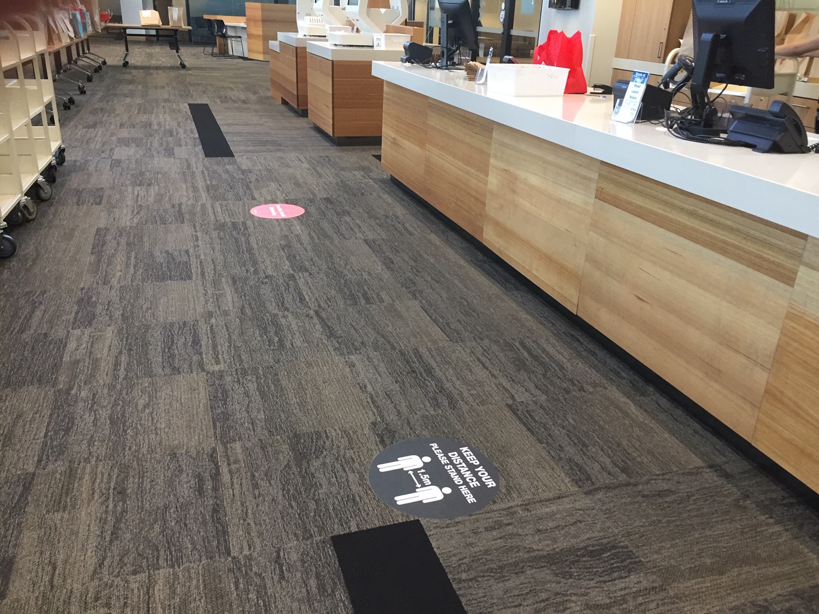 North Lakes Library - The Corso North Lakes - 14 May 2020 - Social distance marker