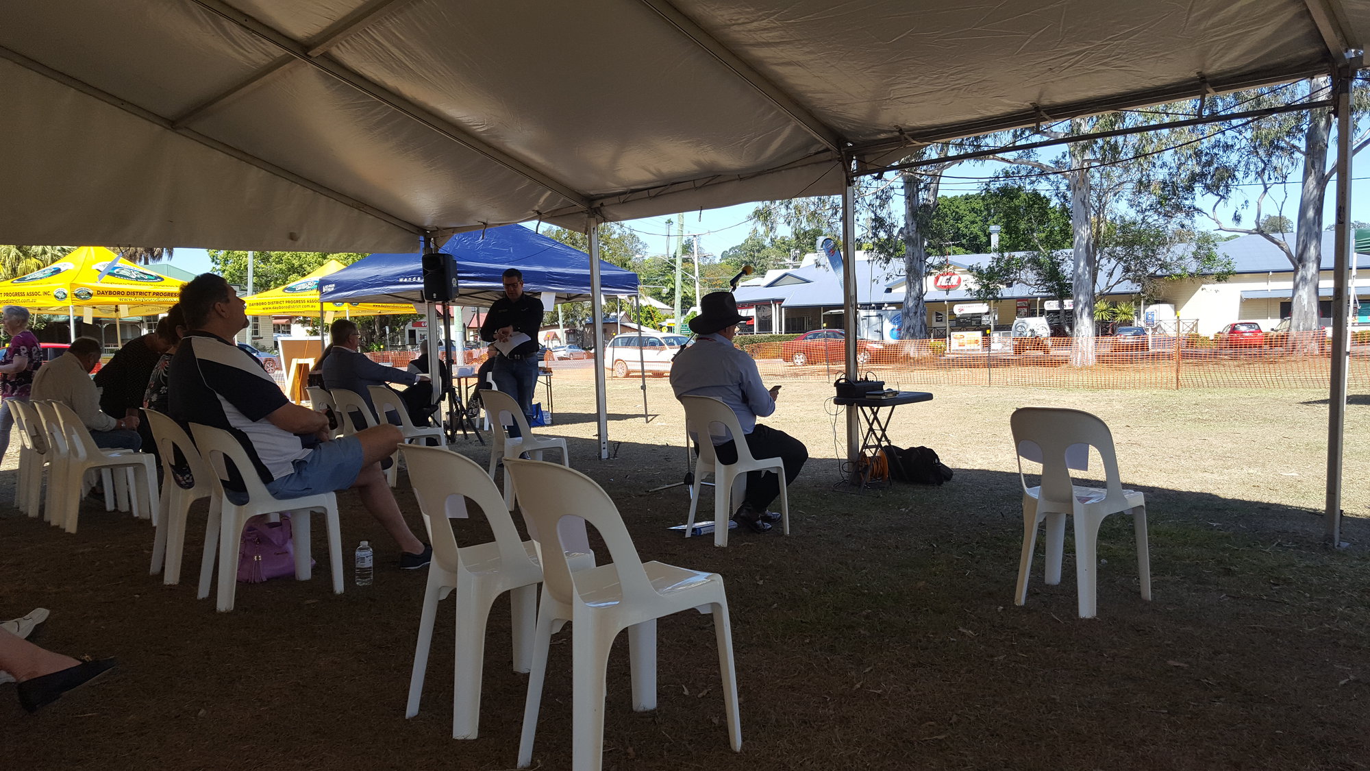 Dayboro Railway Centenary - Cnr Williams and Heathwood Street Dayboro - 26 Sep 2020 - COVID safe seating inside tent
