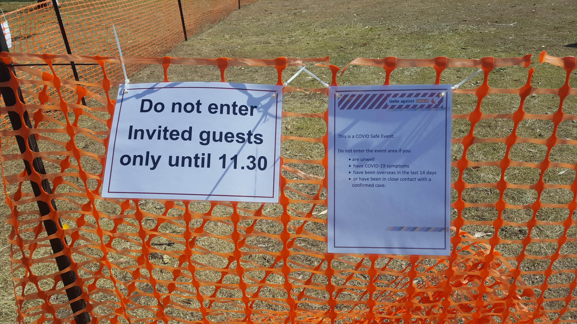 Dayboro Railway Centenary - Cnr Williams and Heathwood Street Dayboro - 26 Sep 2020 - COVID sign - 001